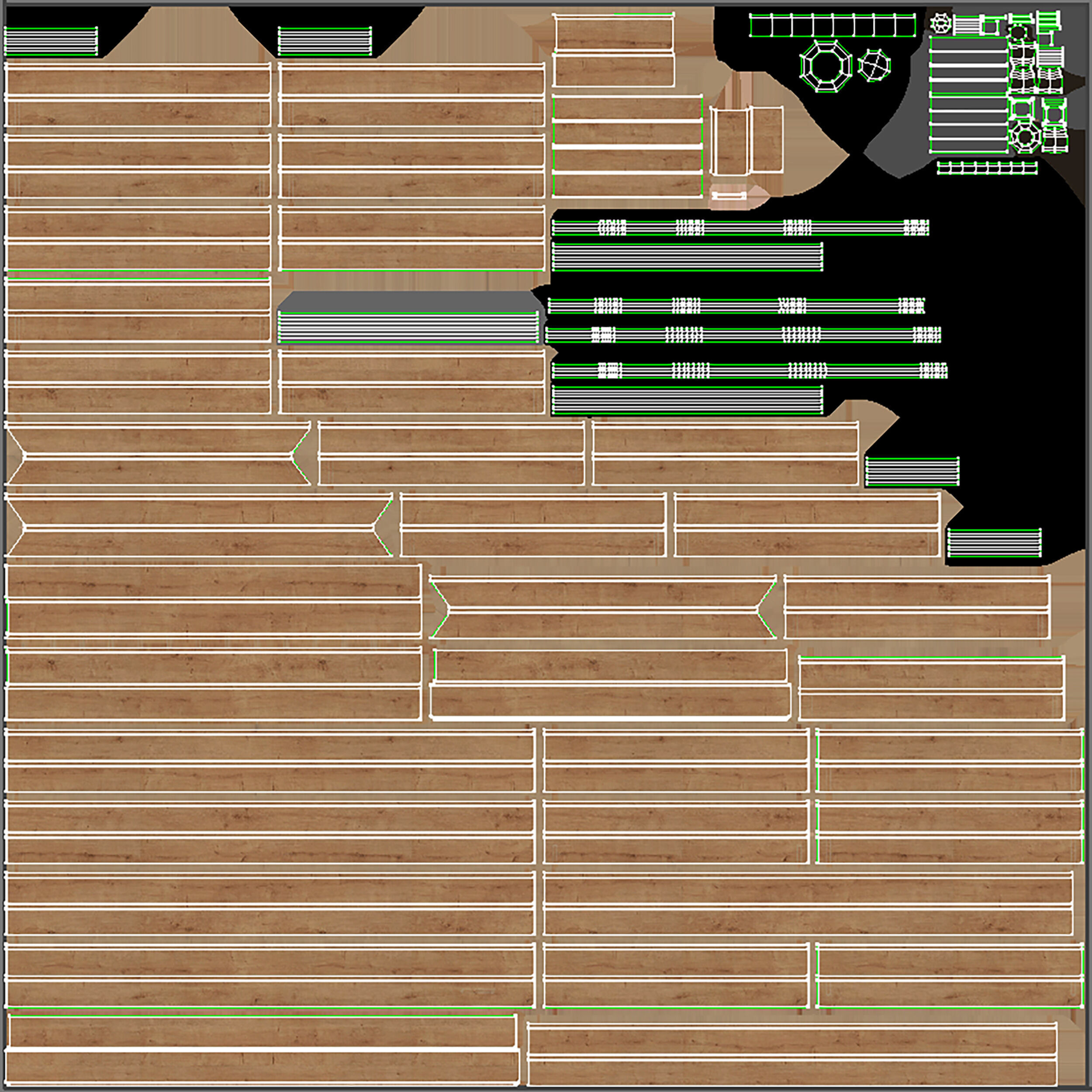 Wooden pier river dock pontoon 3D model_26