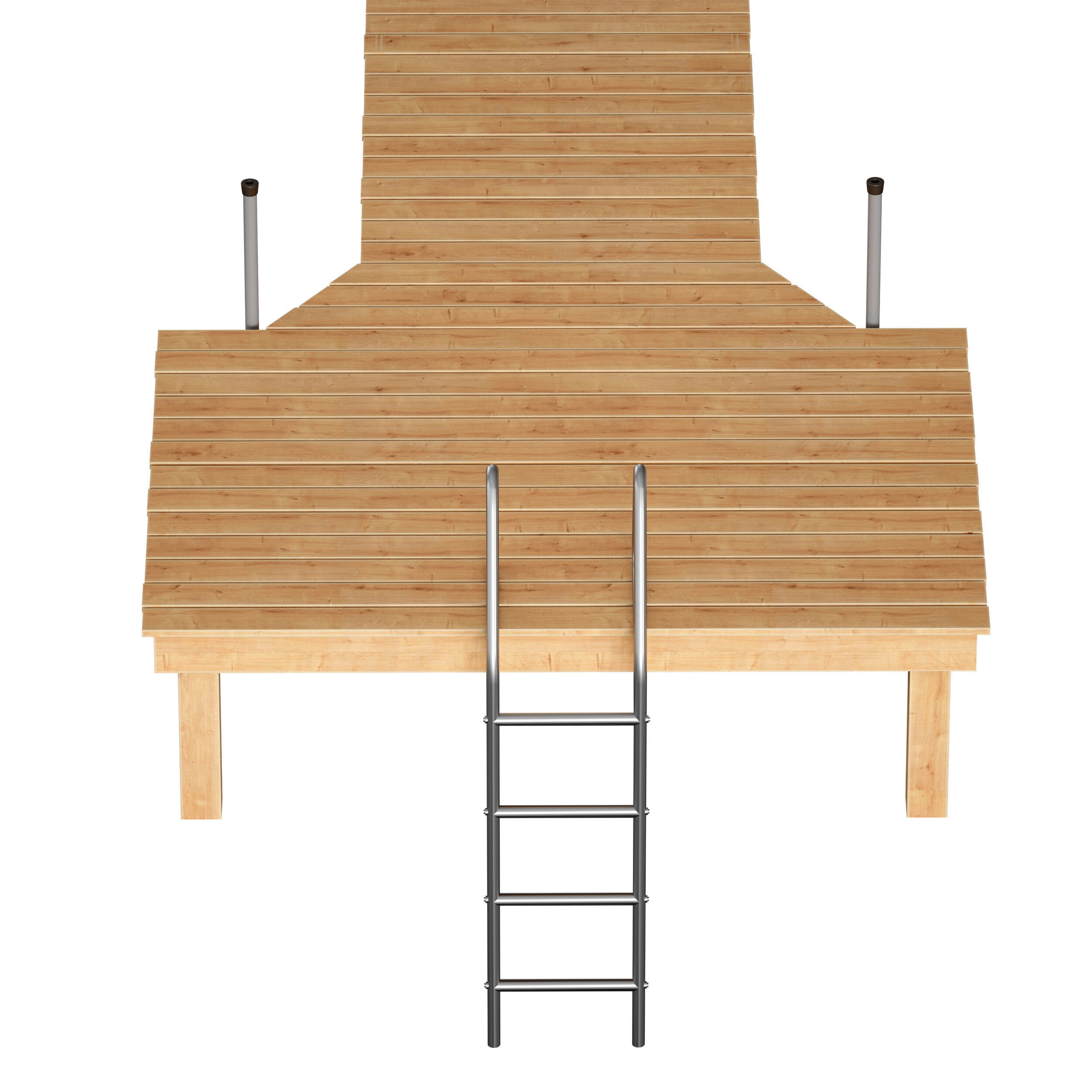 Wooden pier river dock pontoon 3D model_7