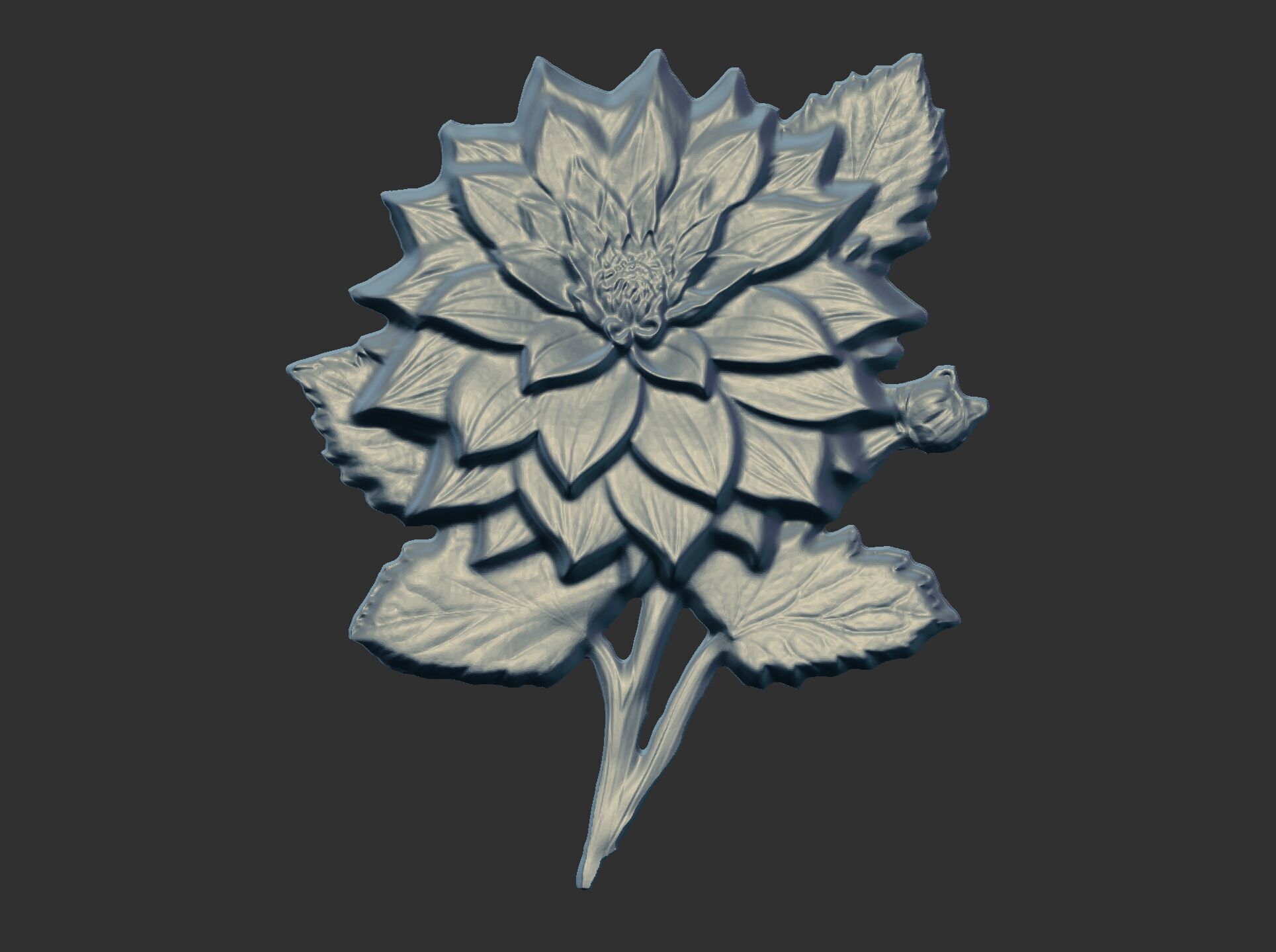 dahlia flower cnc  3D print model_5