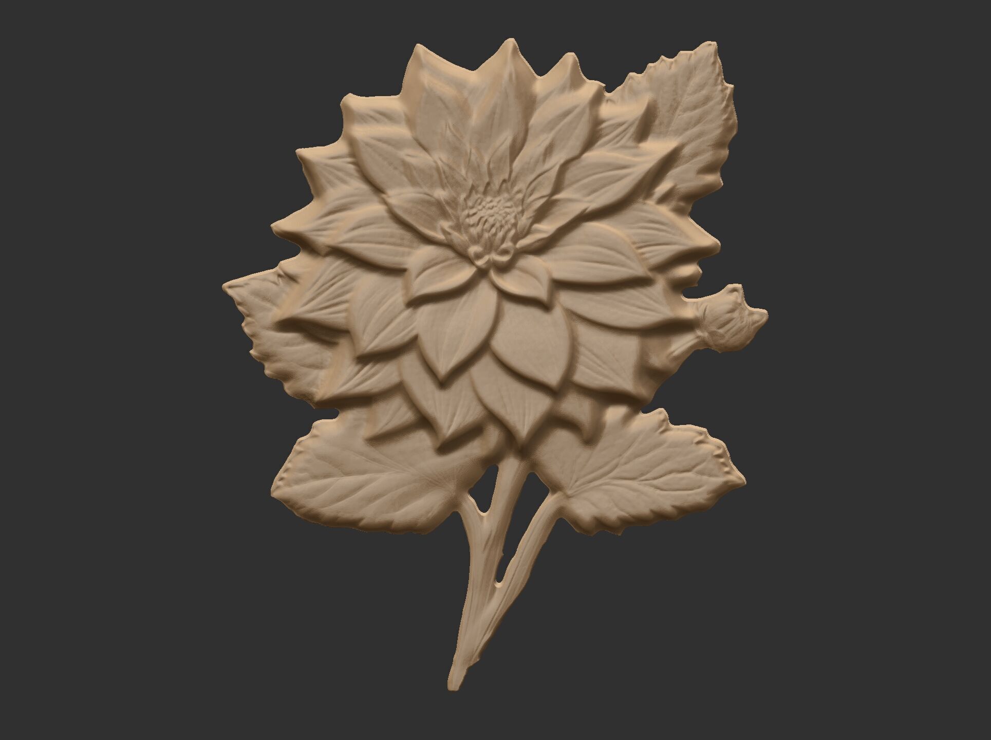 dahlia flower cnc  3D print model_7