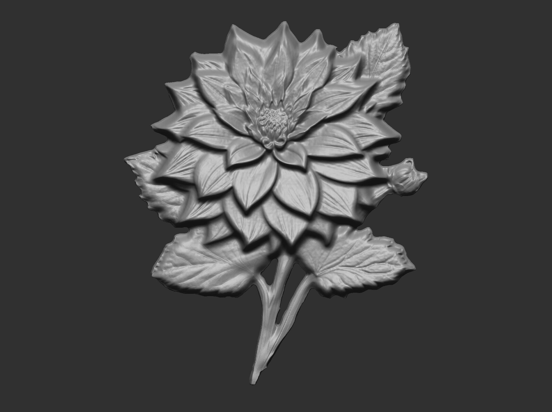 dahlia flower cnc  3D print model_4