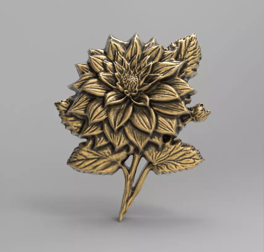 dahlia flower cnc  3D print model_0