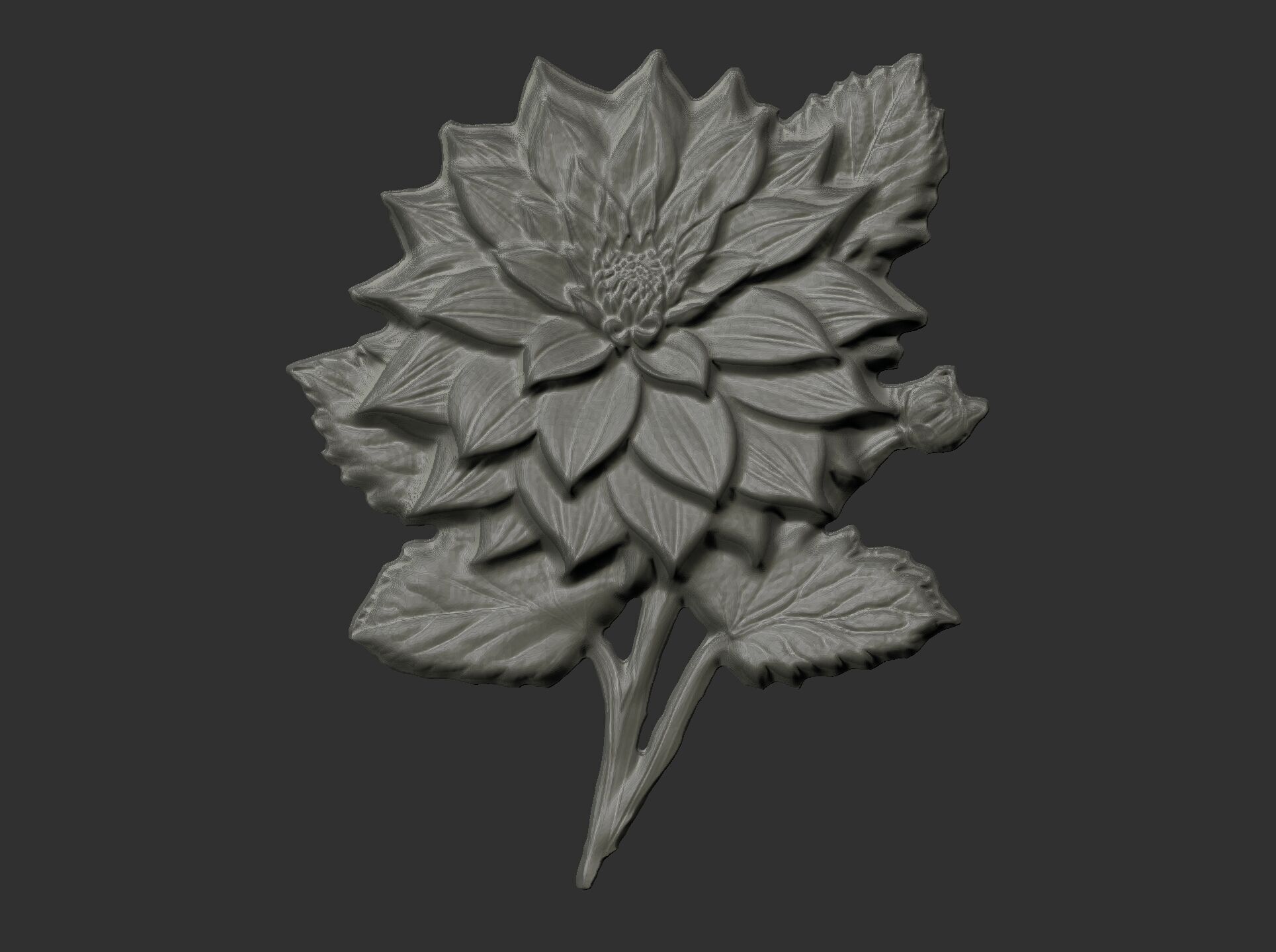 dahlia flower cnc  3D print model_6