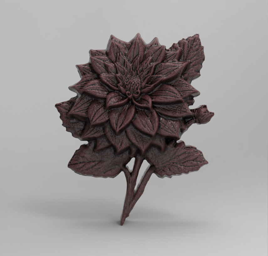 dahlia flower cnc  3D print model_1