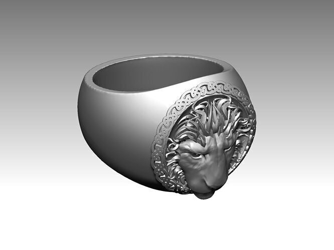 jewelry ring tiger 3D print model