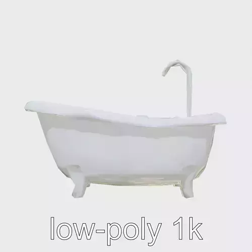 Cartoon Bathtub with Rounded Edges and Fun Bubbles