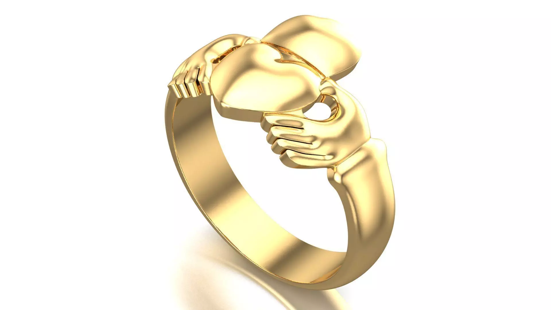 Claddagh Gold Ring 3D print model