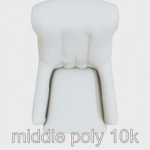 Elegant Plush Rocking Chair Model Low-poly 3D model 6