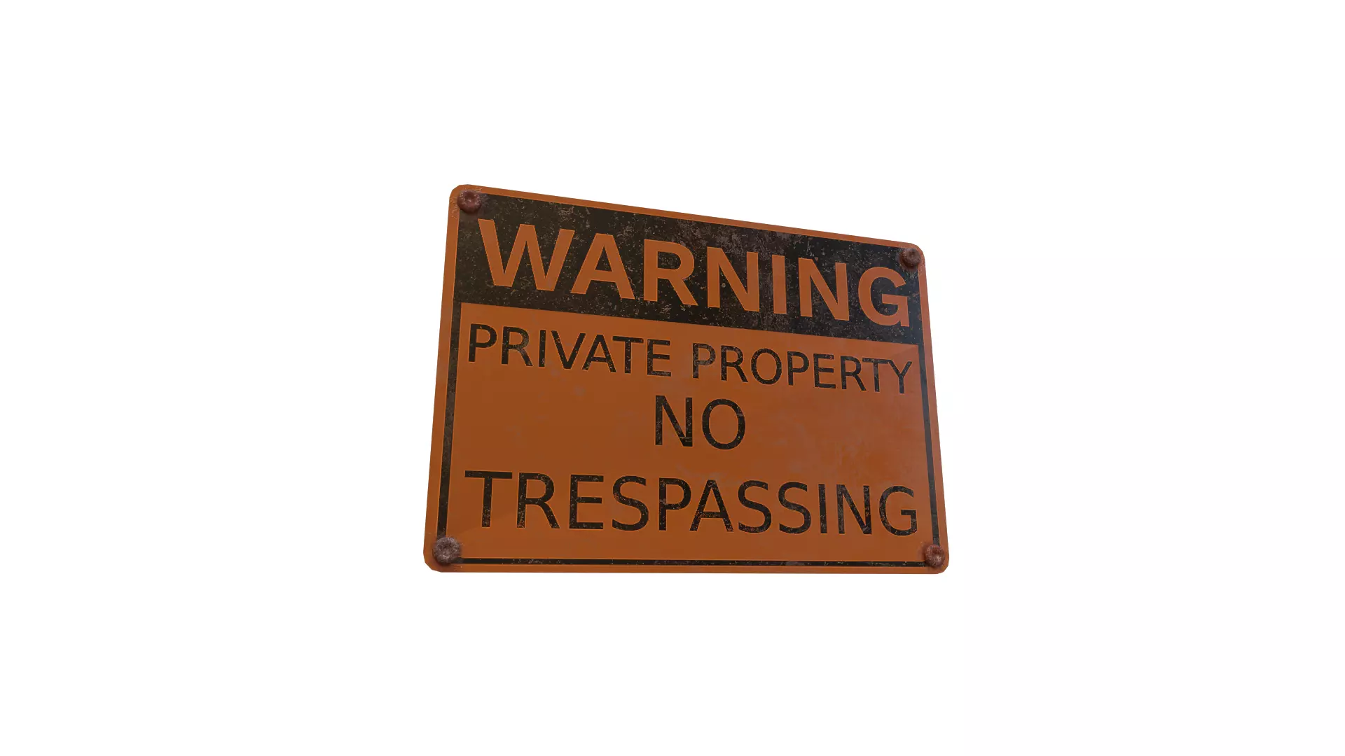 Warning Sign Low-poly 3D model