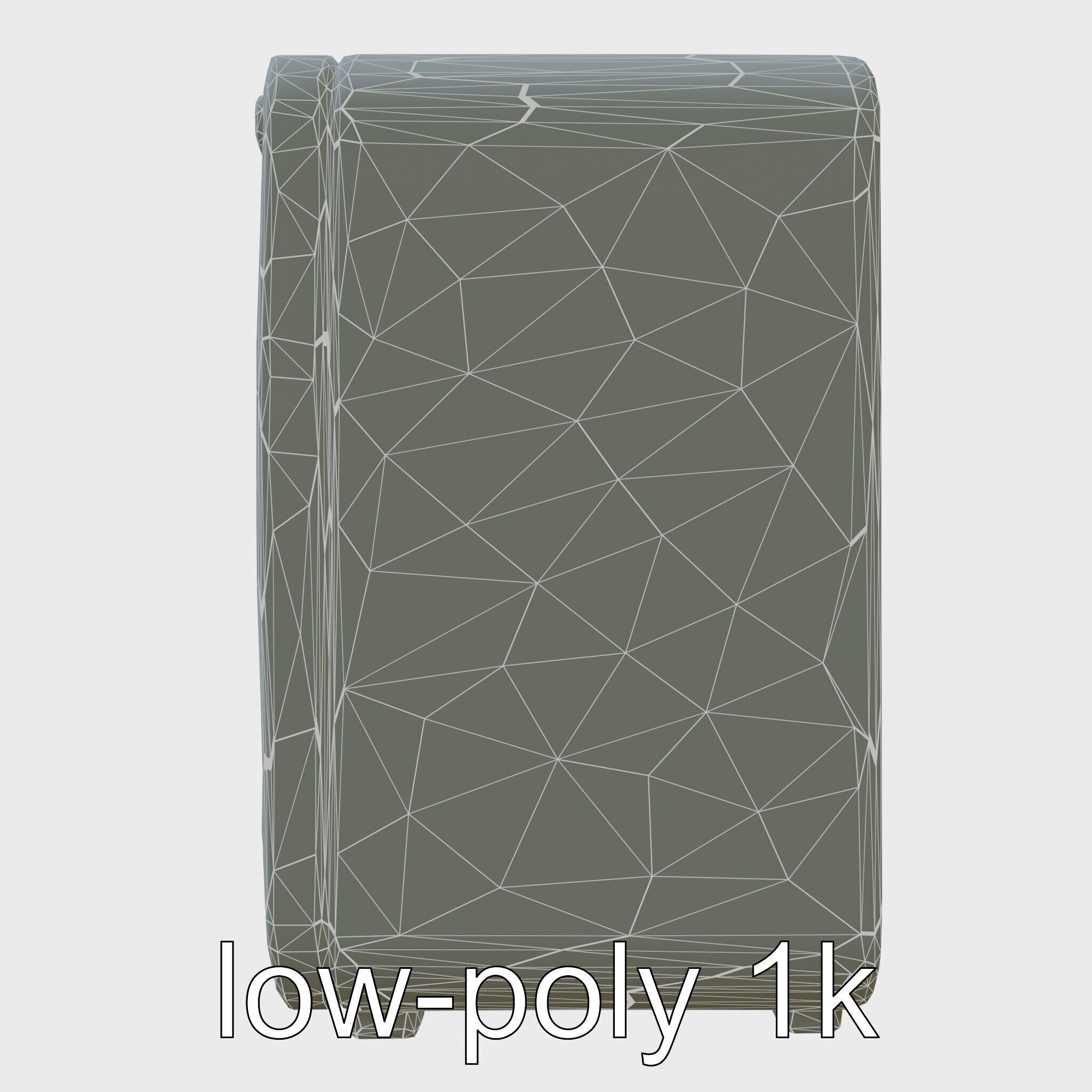 Cartoon Refrigerator with Rounded Edges and Illustrated Contents Low-poly 3D model_10