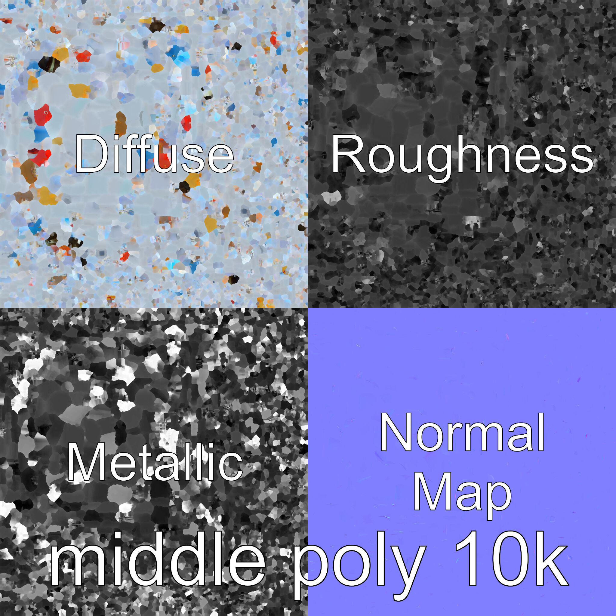 Cartoon Refrigerator with Rounded Edges and Illustrated Contents Low-poly 3D model_28