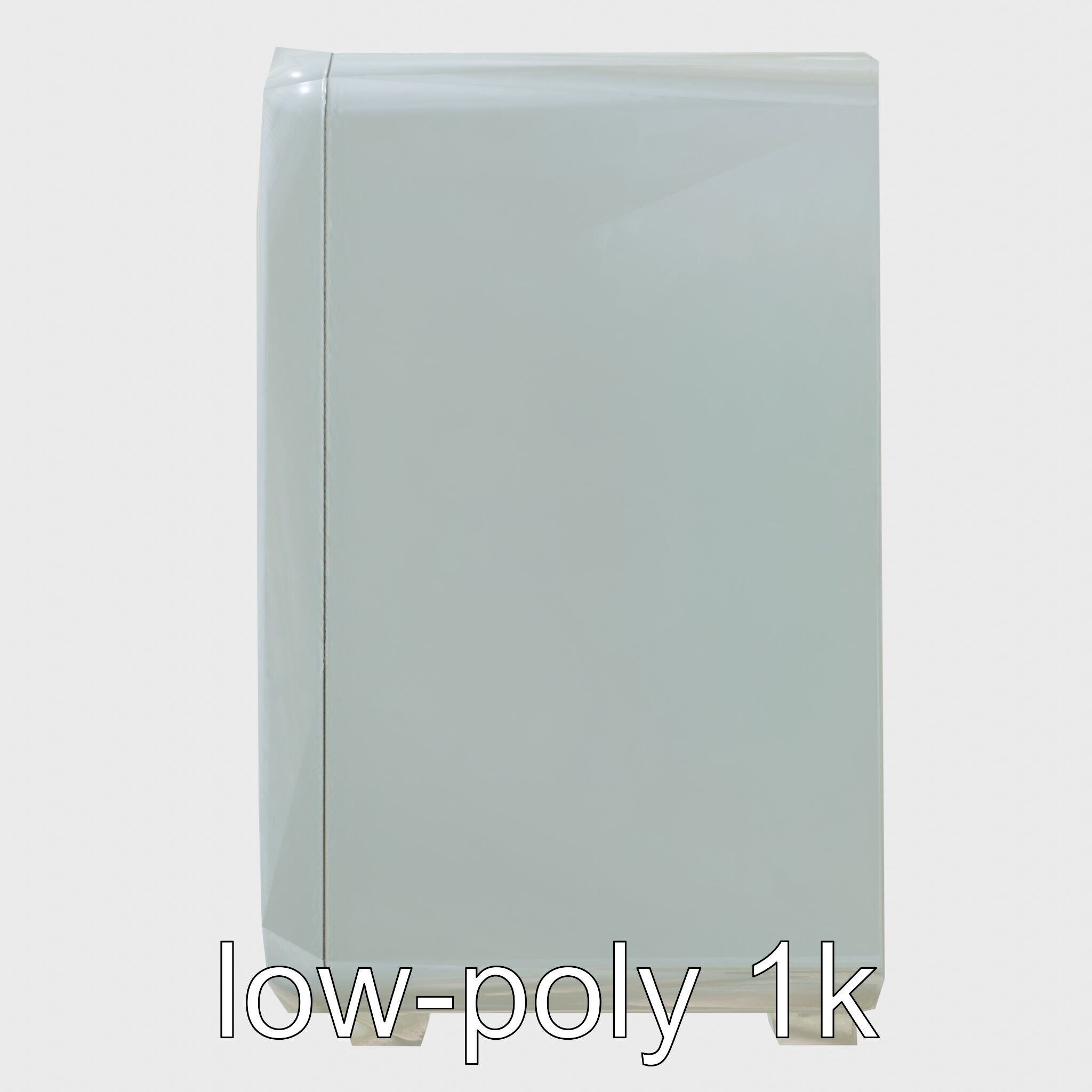 Cartoon Refrigerator with Rounded Edges and Illustrated Contents Low-poly 3D model_6