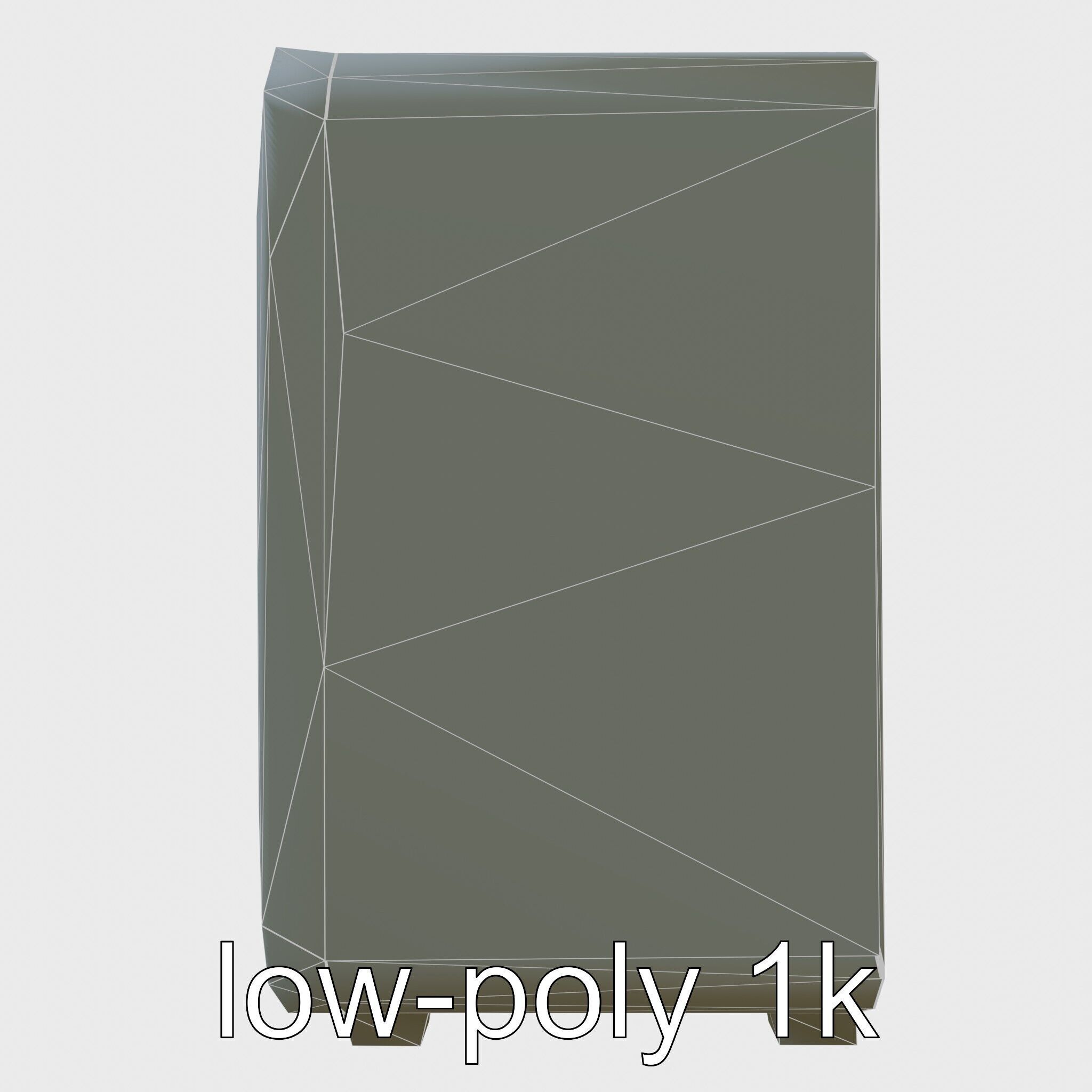 Cartoon Refrigerator with Rounded Edges and Illustrated Contents Low-poly 3D model_8