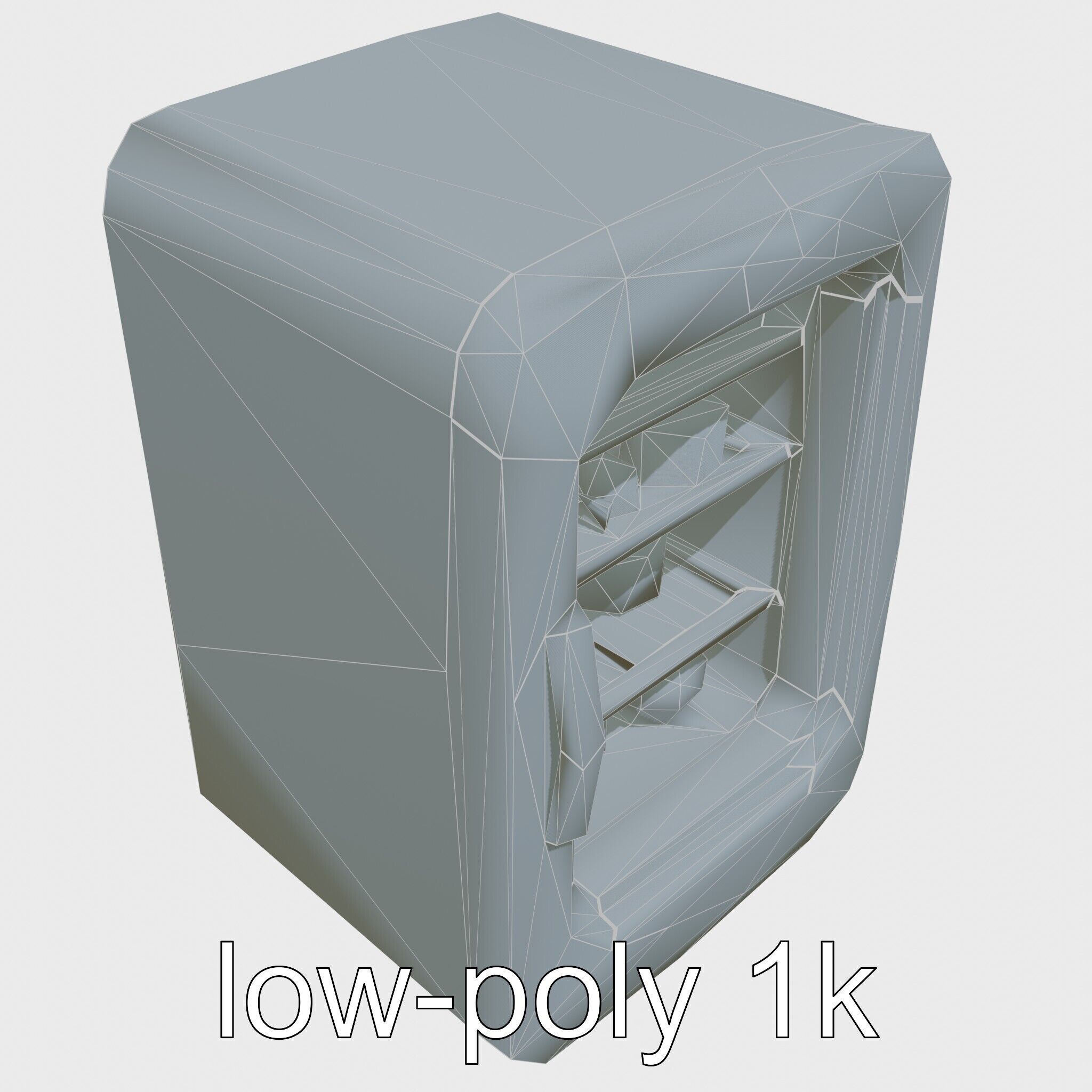 Cartoon Refrigerator with Rounded Edges and Illustrated Contents Low-poly 3D model_17