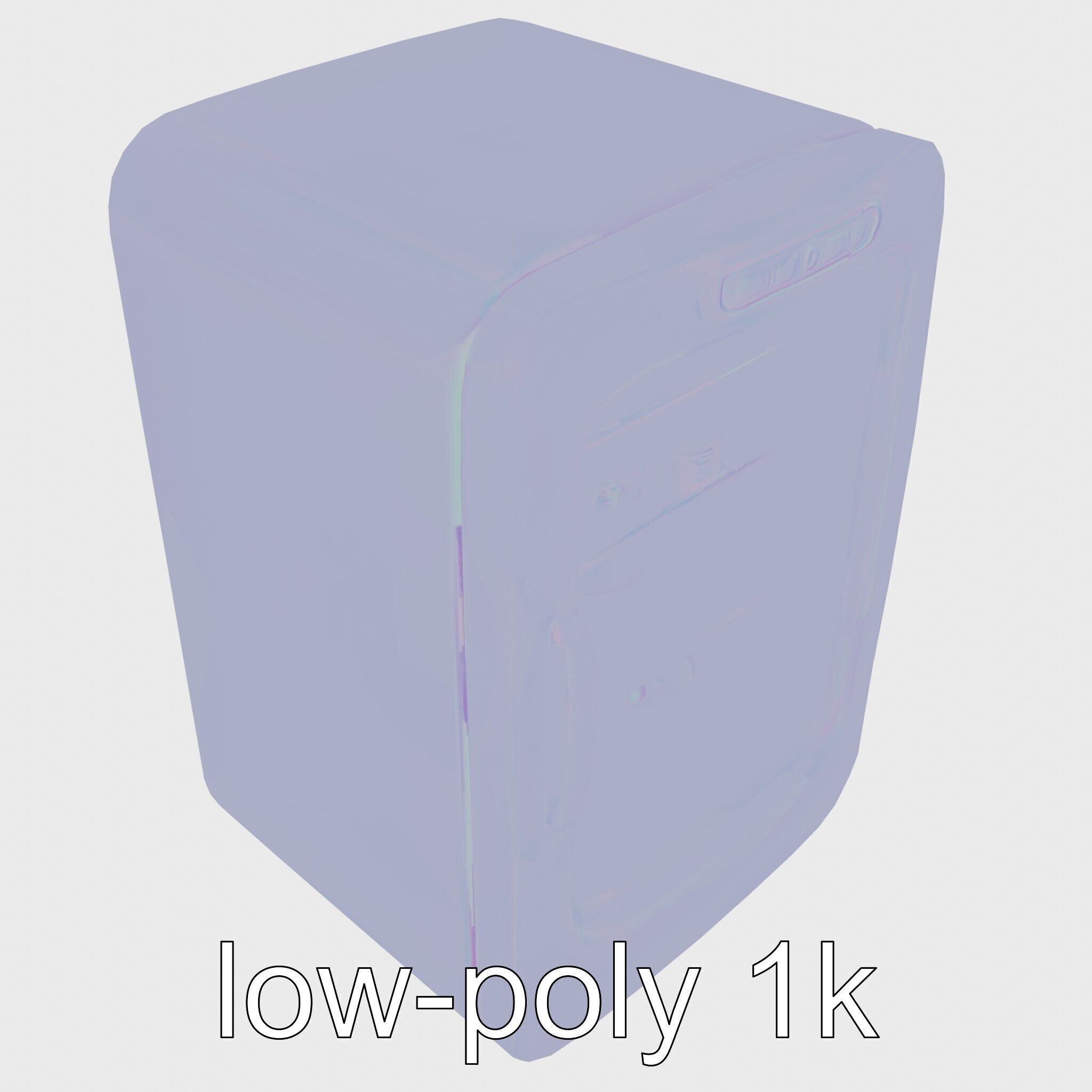 Cartoon Refrigerator with Rounded Edges and Illustrated Contents Low-poly 3D model_23