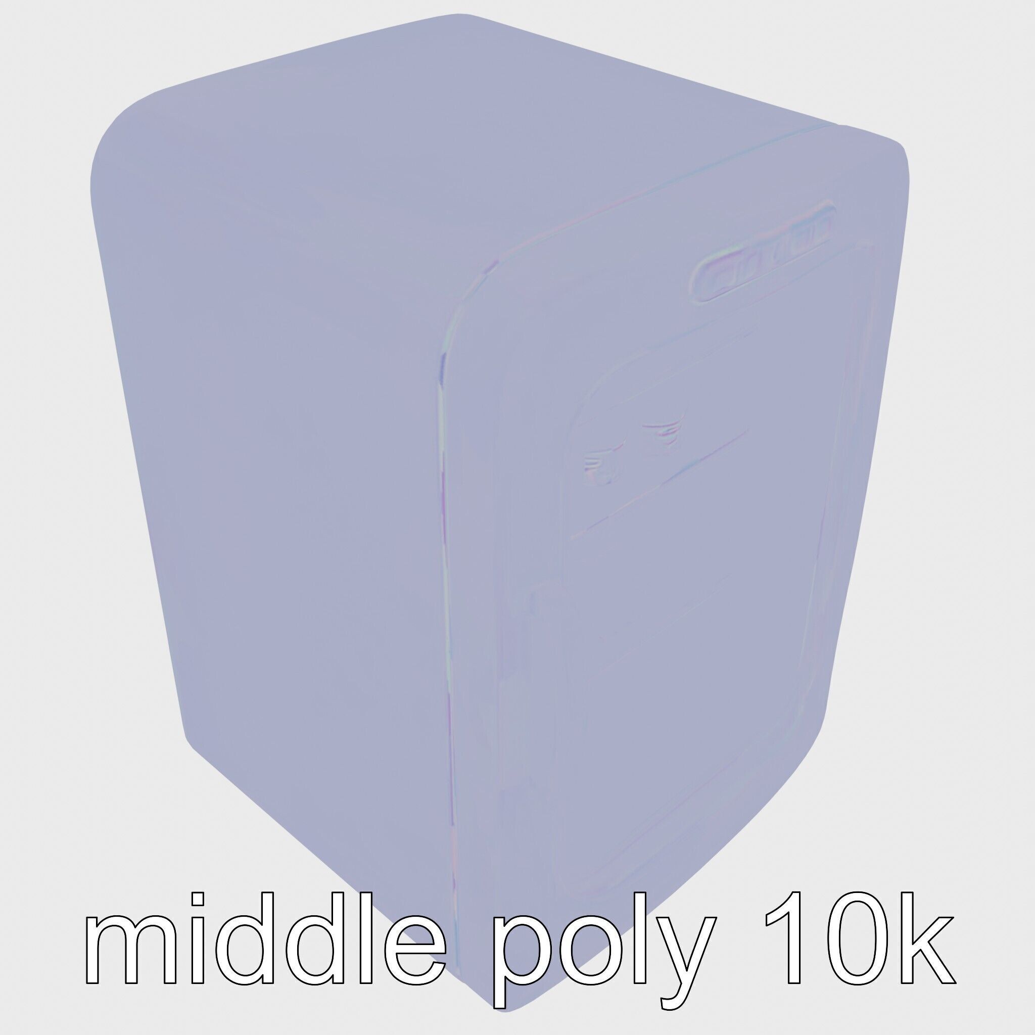 Cartoon Refrigerator with Rounded Edges and Illustrated Contents Low-poly 3D model_19