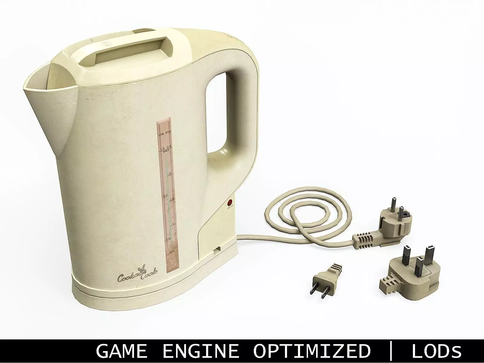 2000s Electric Kettle Dirty Hero Asset Low-poly 3D model
