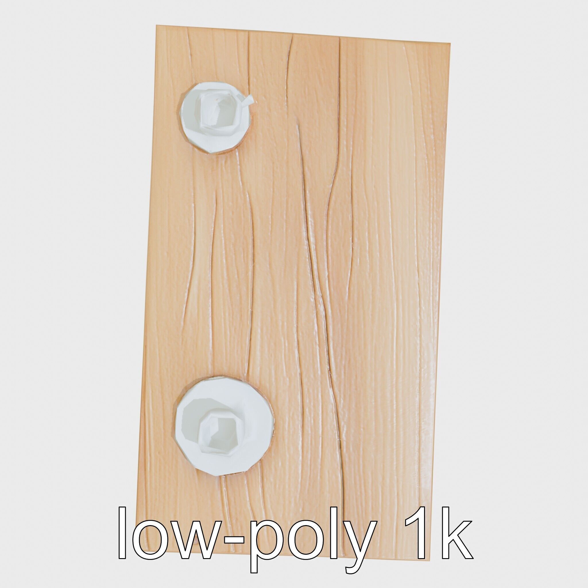 Wooden Breakfast Table with Smiling Surface Low-poly 3D model_18