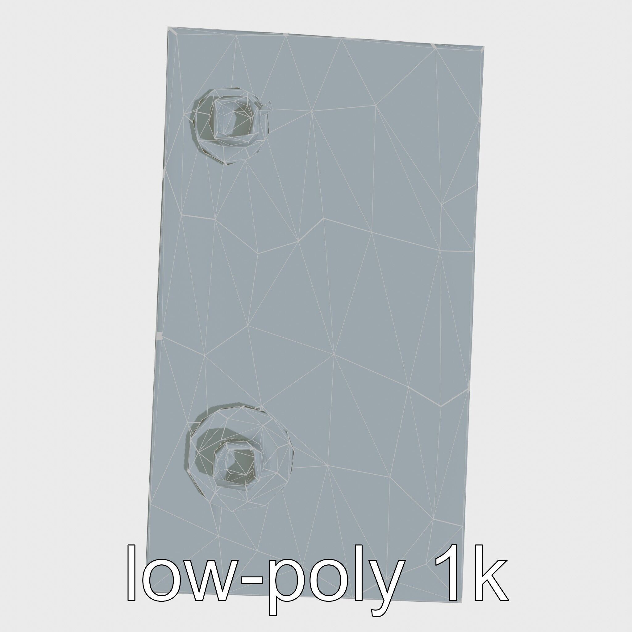 Wooden Breakfast Table with Smiling Surface Low-poly 3D model_27