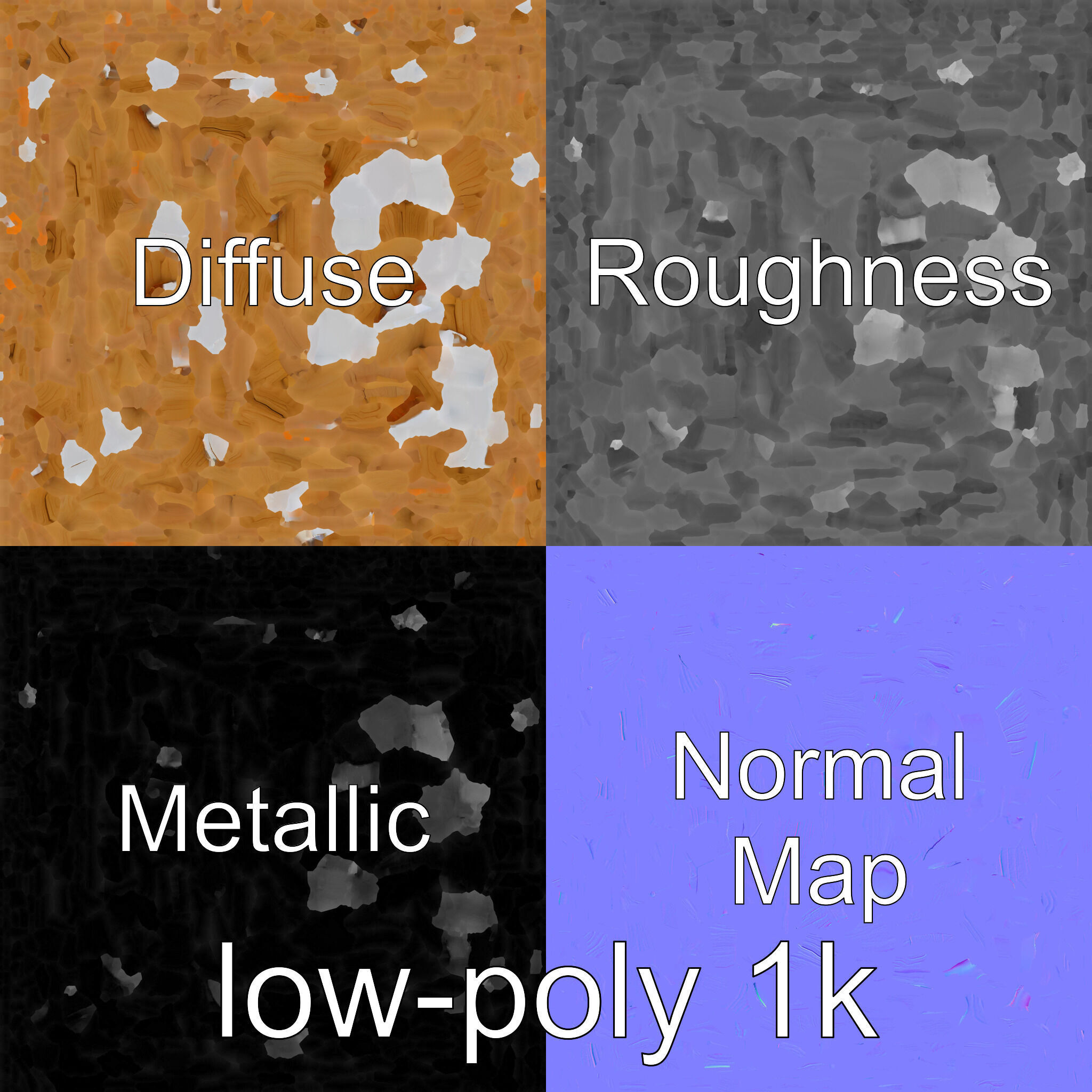 Wooden Breakfast Table with Smiling Surface Low-poly 3D model_22