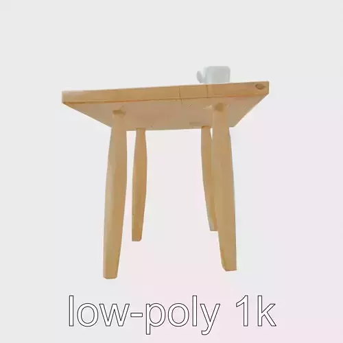 Wooden Breakfast Table with Smiling Surface