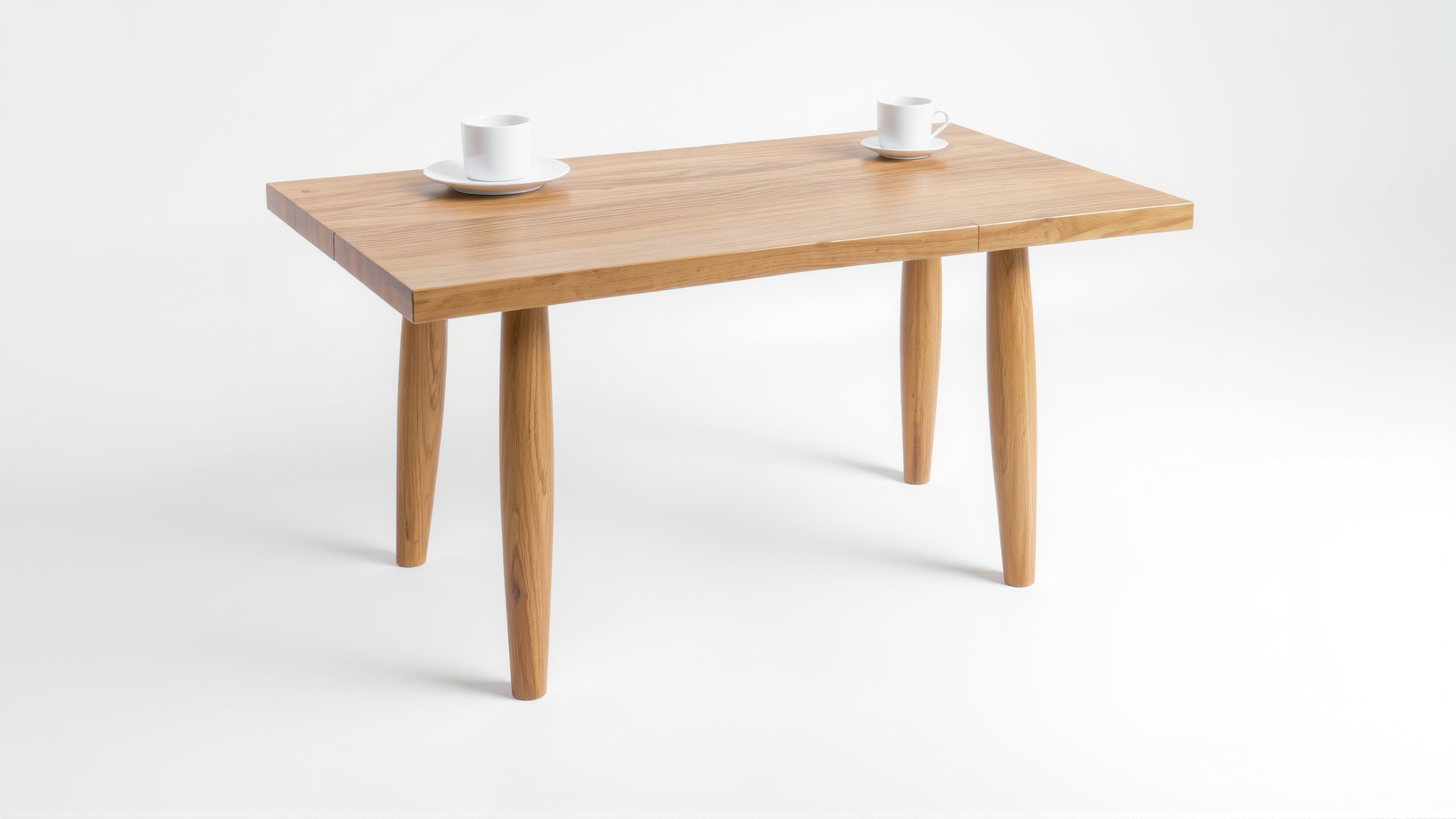 Wooden Breakfast Table with Smiling Surface Low-poly 3D model_3