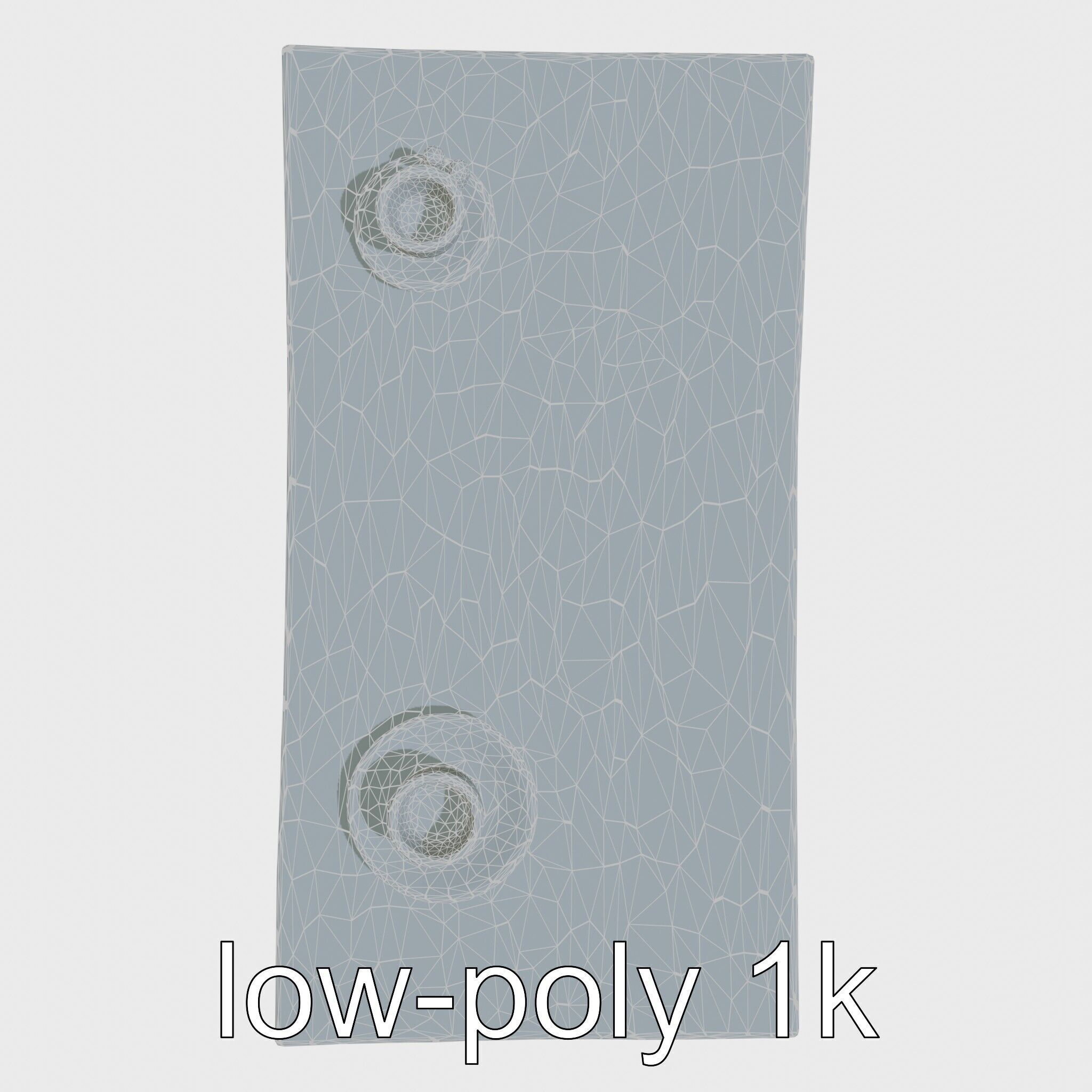 Wooden Breakfast Table with Smiling Surface Low-poly 3D model_11