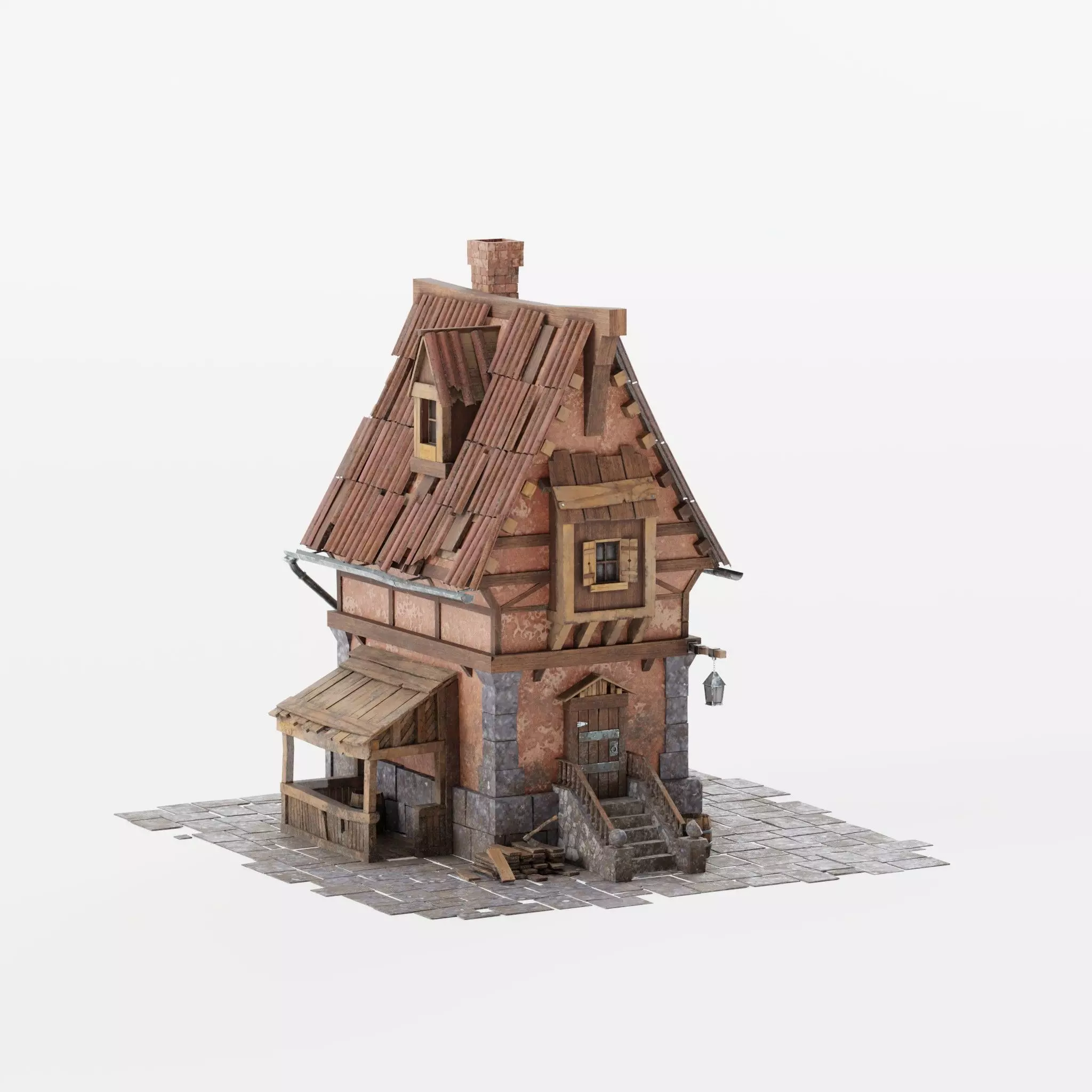 The house of the forester-lumberjack 3D model_0