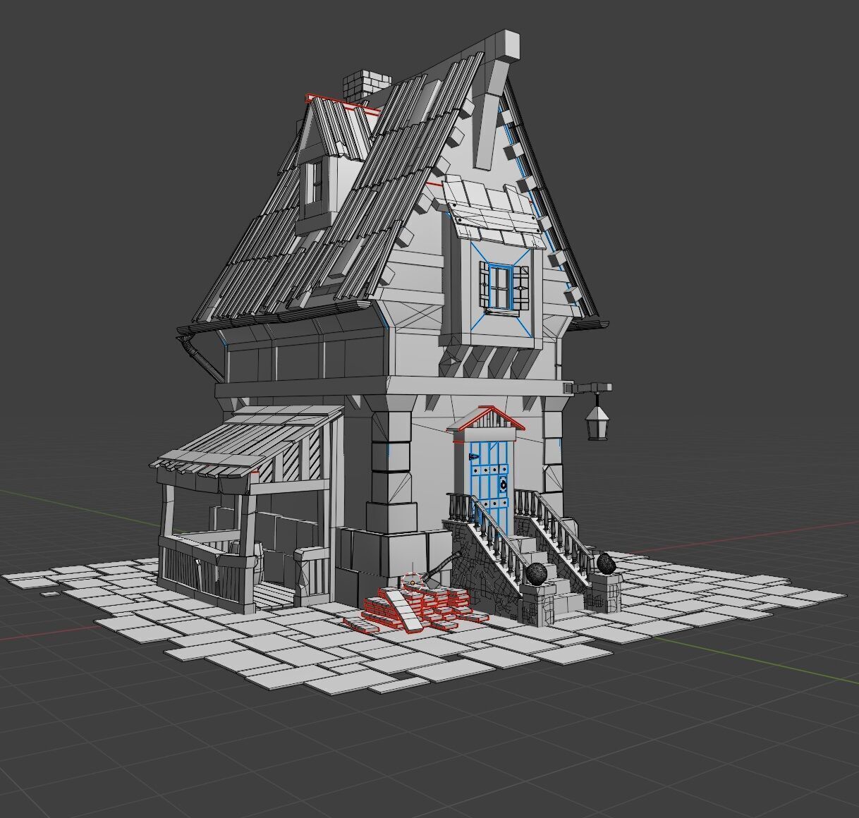 The house of the forester-lumberjack 3D model_2