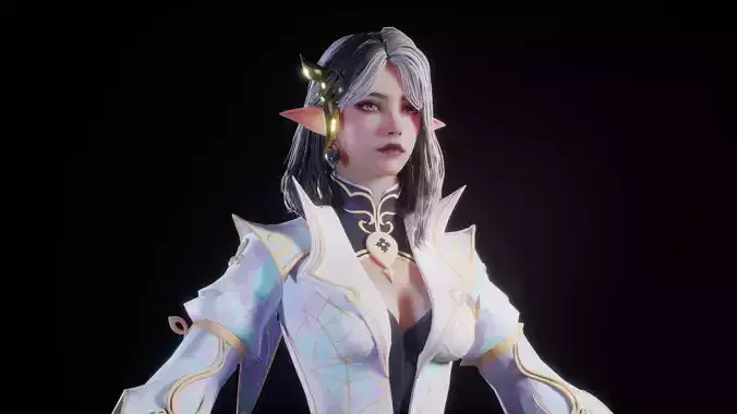 ELF GIRL 3D MODEL Low-poly 3D model