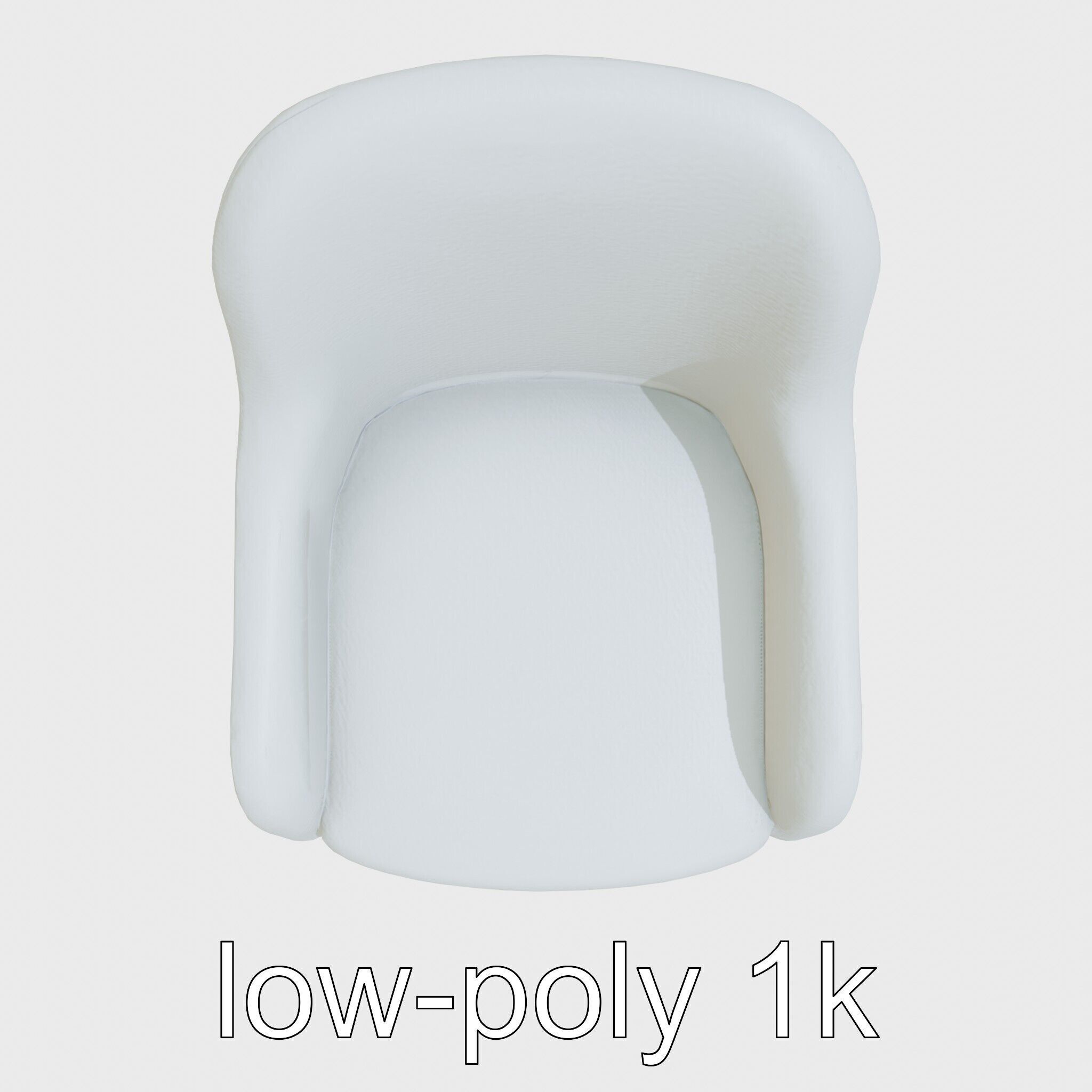 Comical Chair with Curved Backrest Low-poly 3D model_29