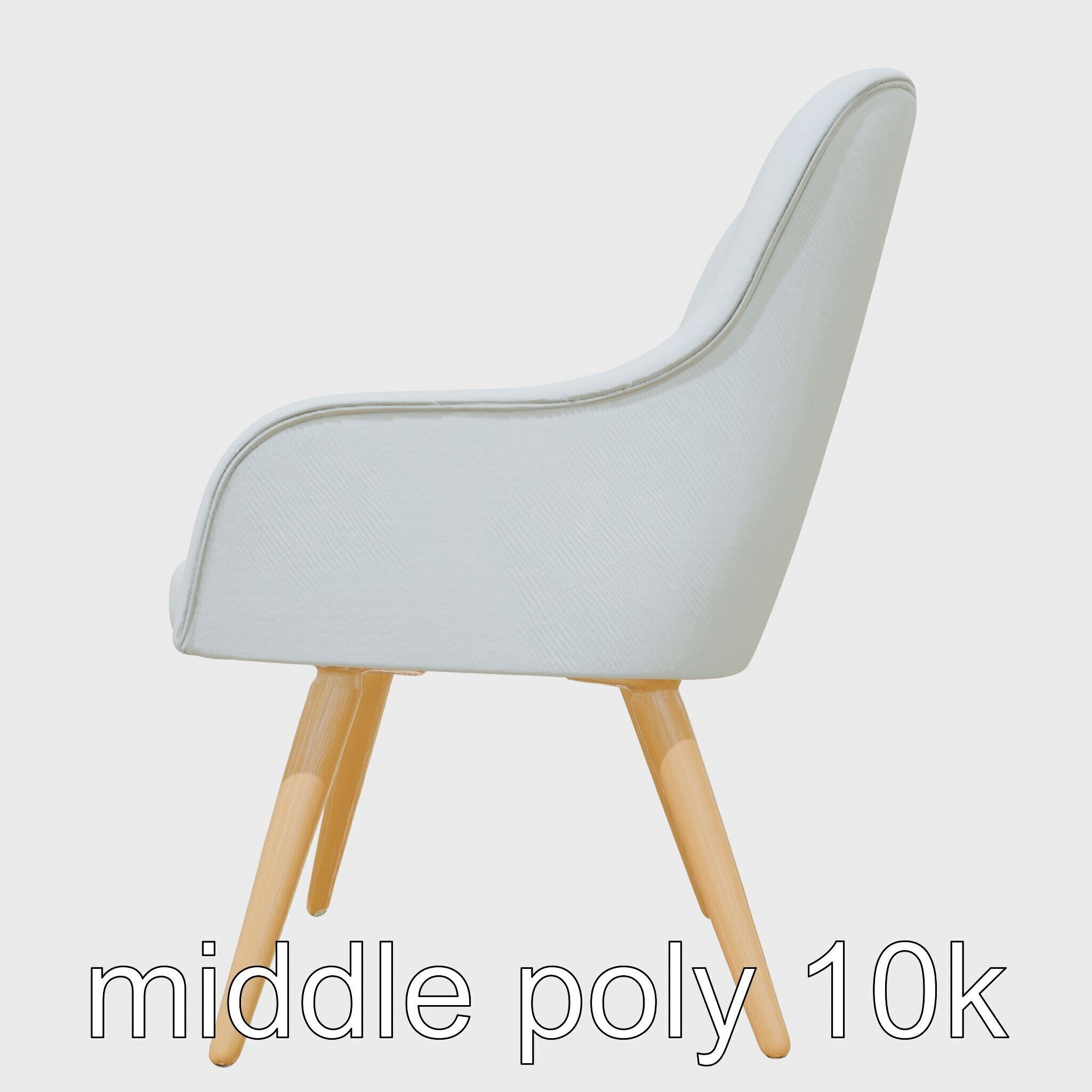 Comical Chair with Curved Backrest Low-poly 3D model_2