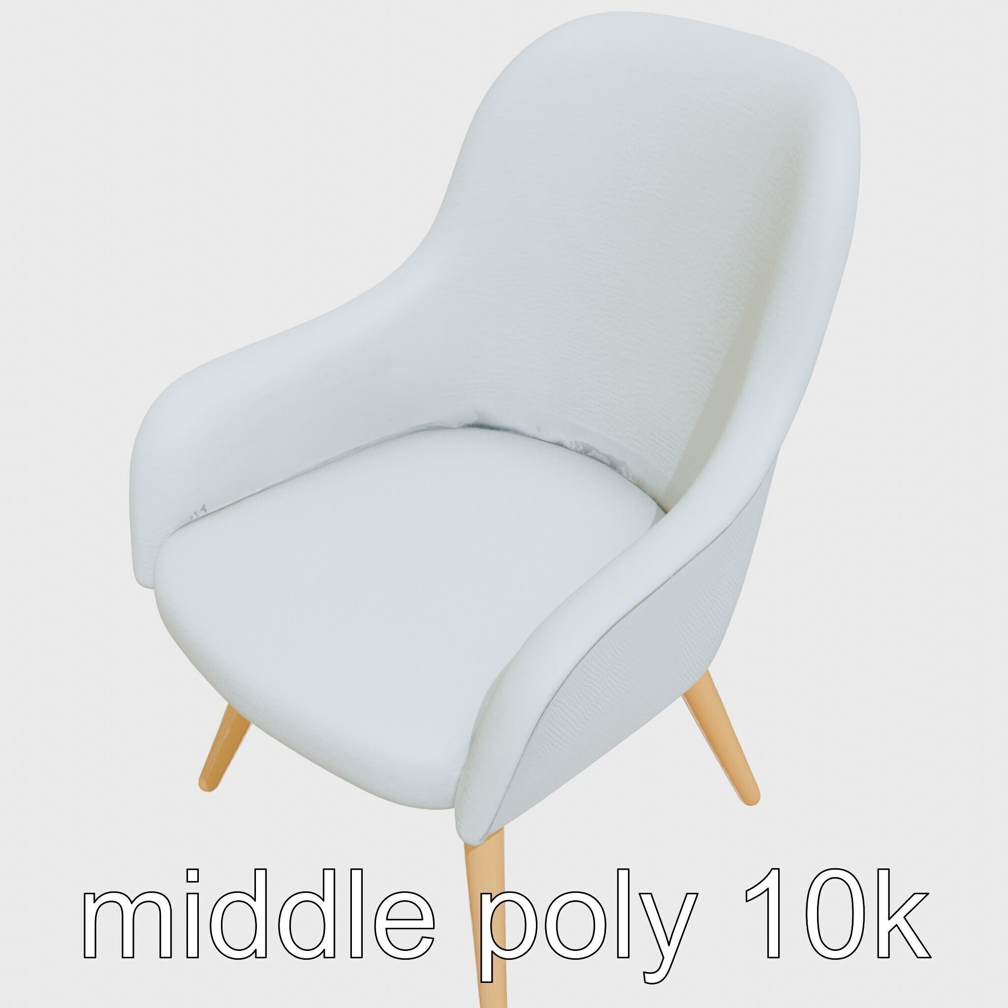Comical Chair with Curved Backrest Low-poly 3D model_17