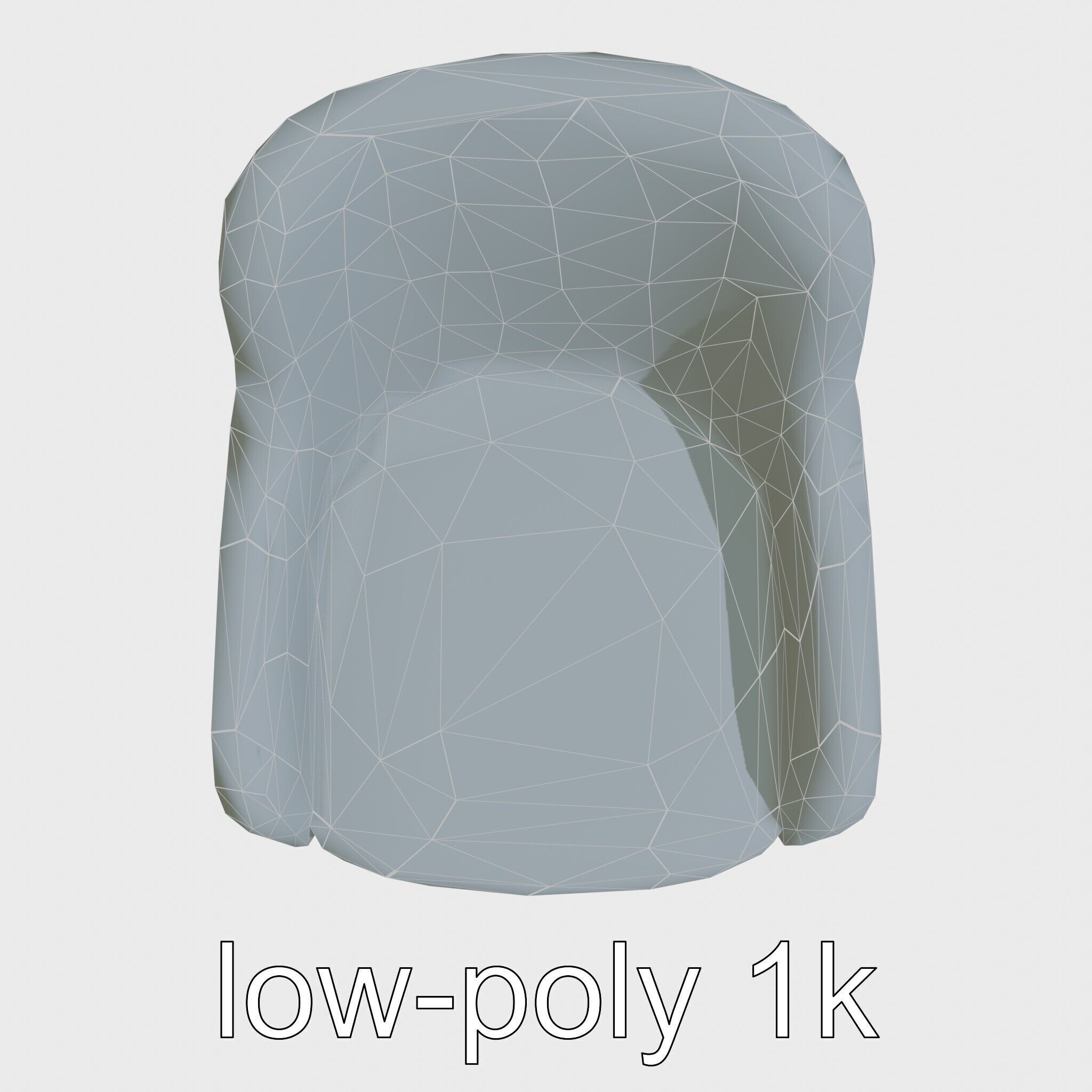 Comical Chair with Curved Backrest Low-poly 3D model_27