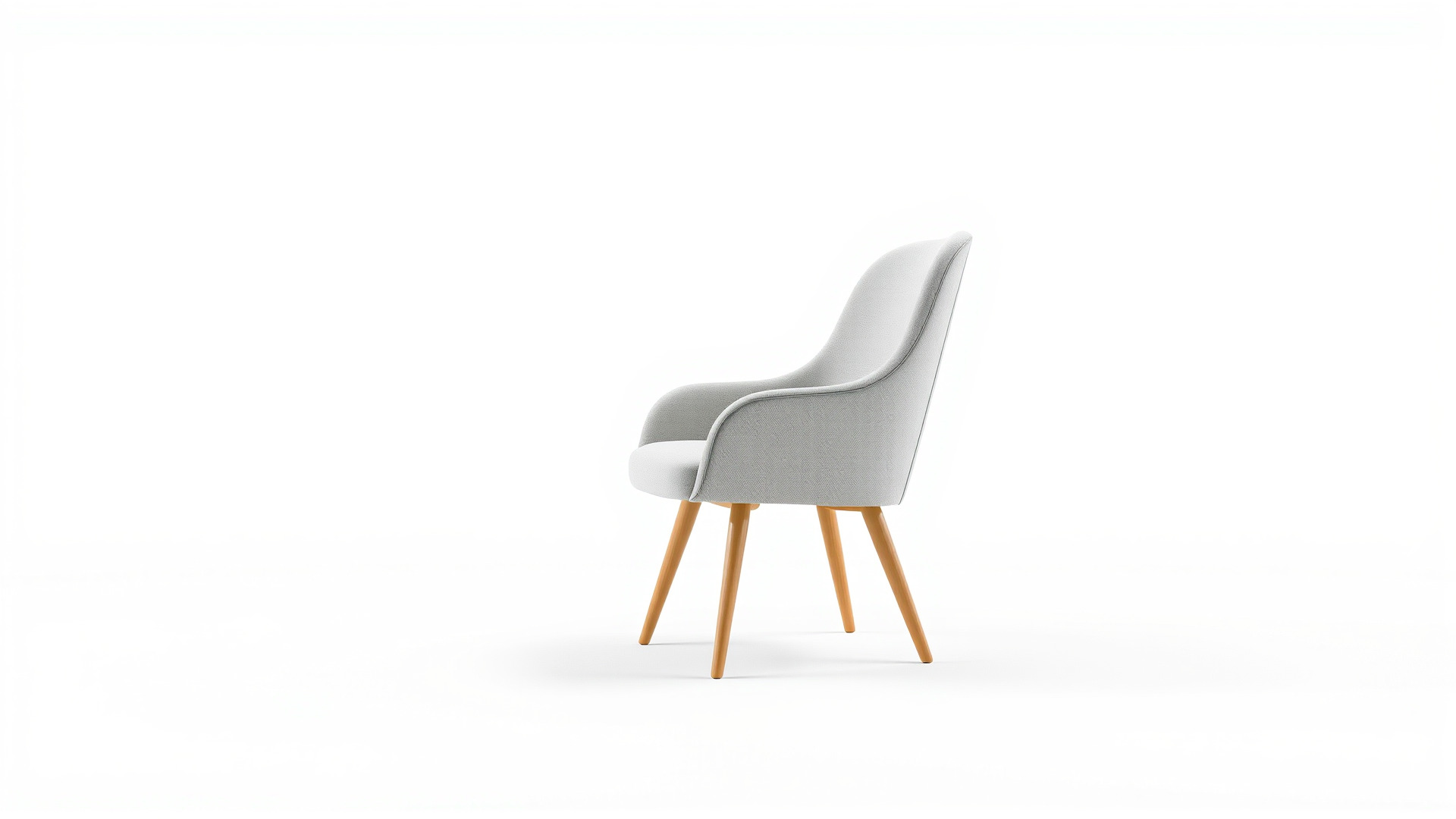 Comical Chair with Curved Backrest Low-poly 3D model_3