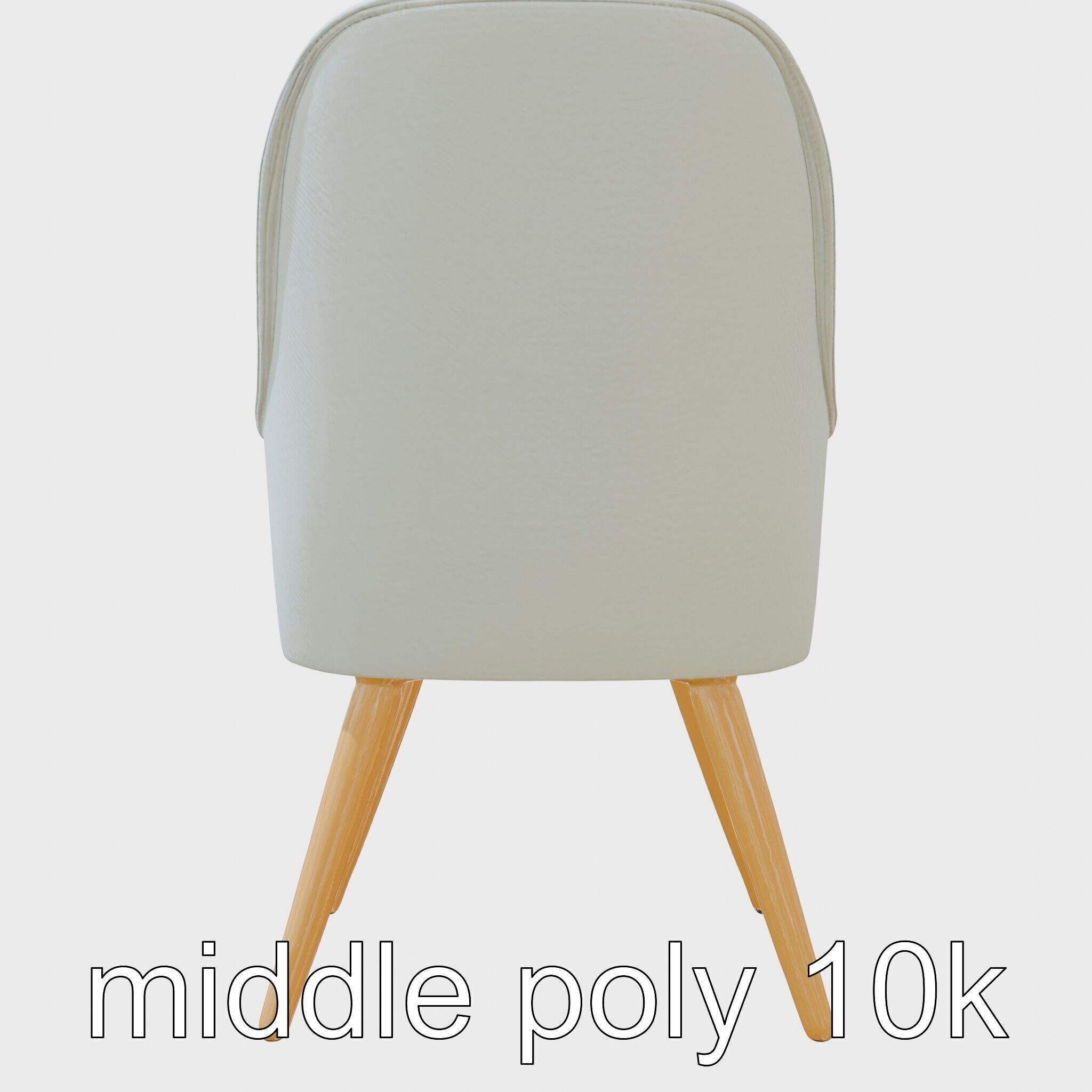 Comical Chair with Curved Backrest Low-poly 3D model_23