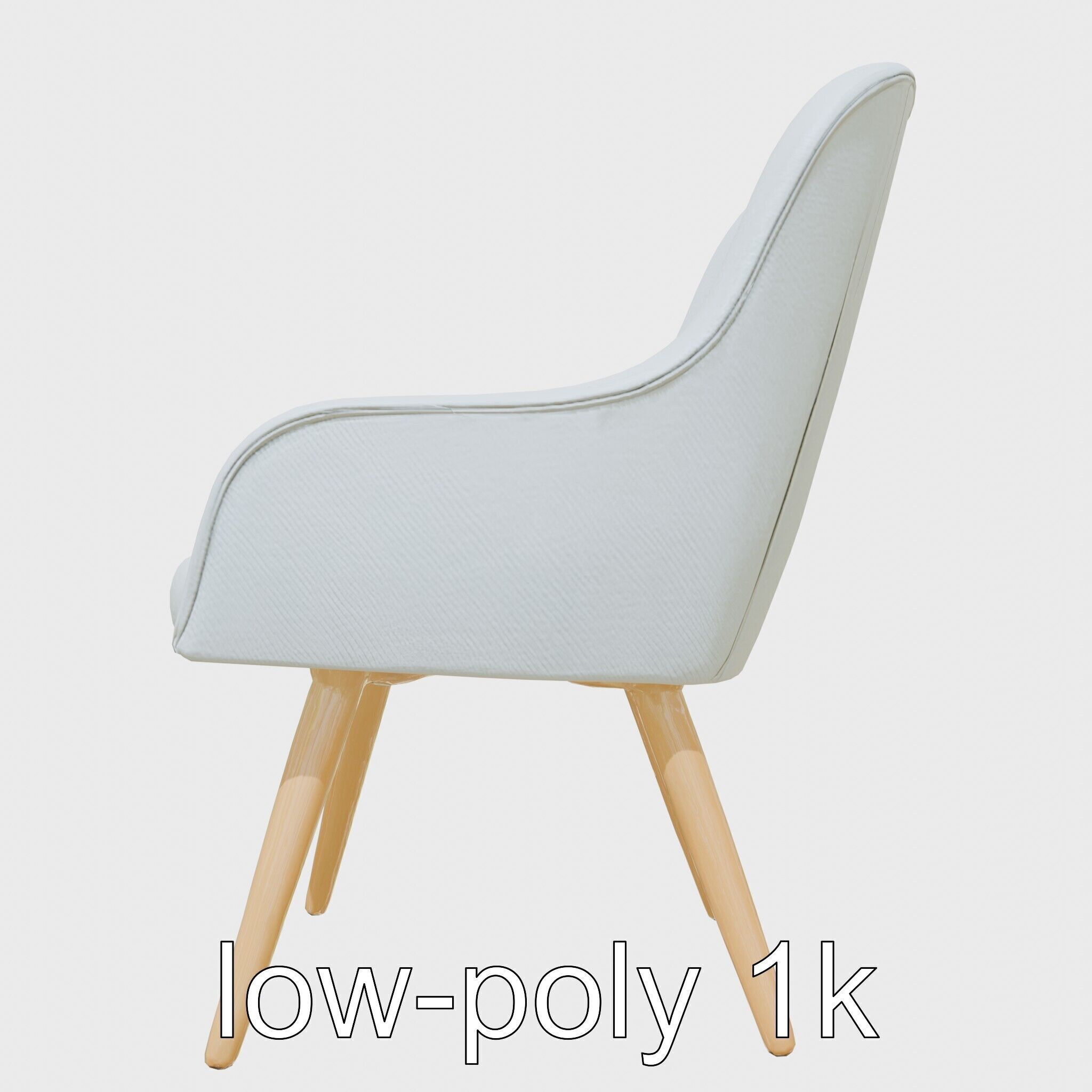 Comical Chair with Curved Backrest Low-poly 3D model_19