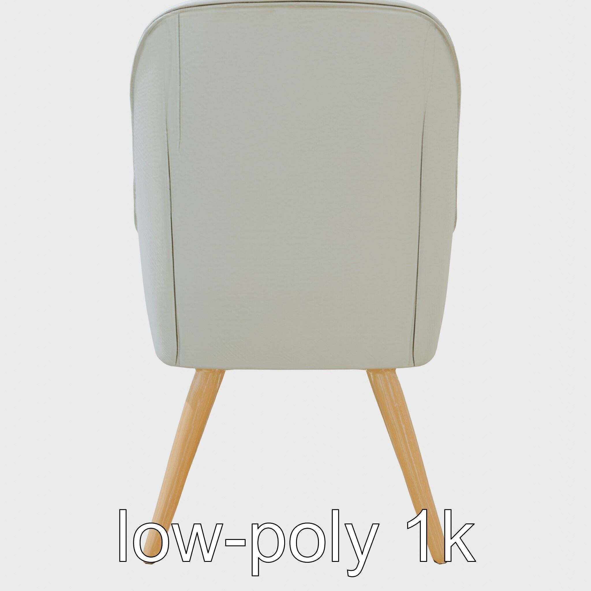 Comical Chair with Curved Backrest Low-poly 3D model_5