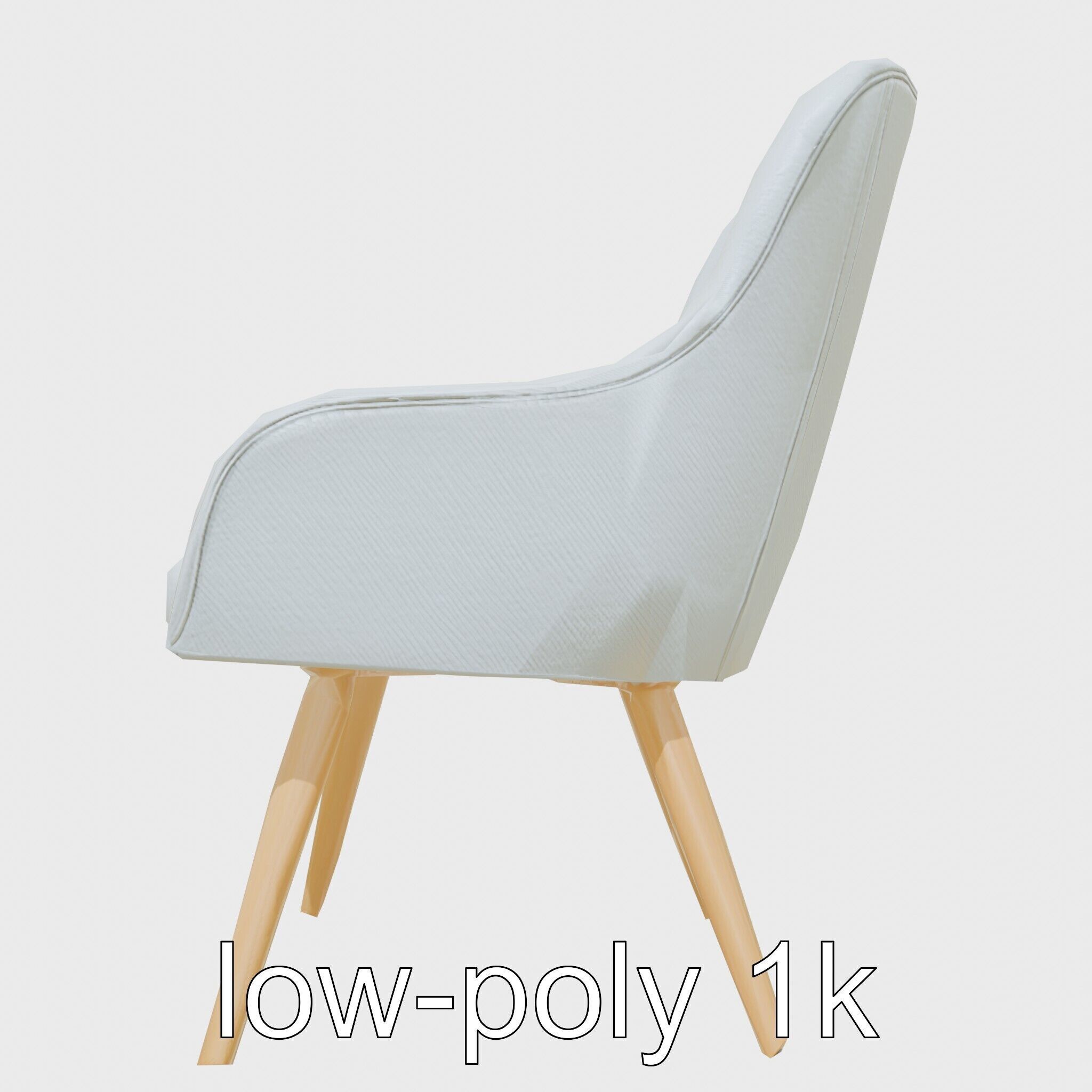 Comical Chair with Curved Backrest Low-poly 3D model_15