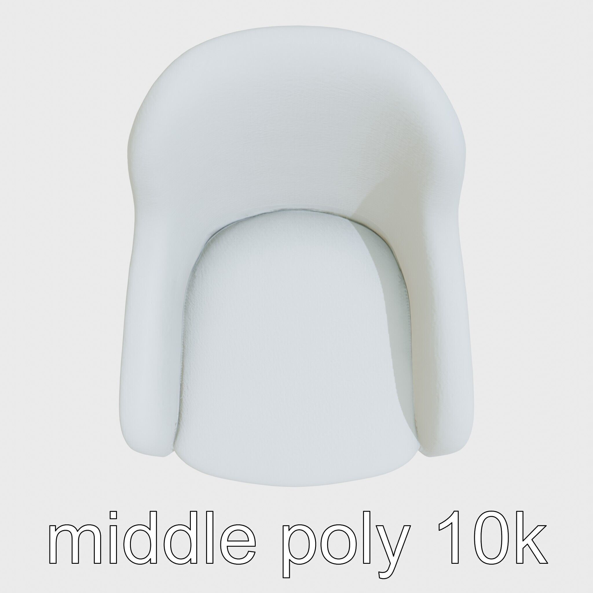Comical Chair with Curved Backrest Low-poly 3D model_9