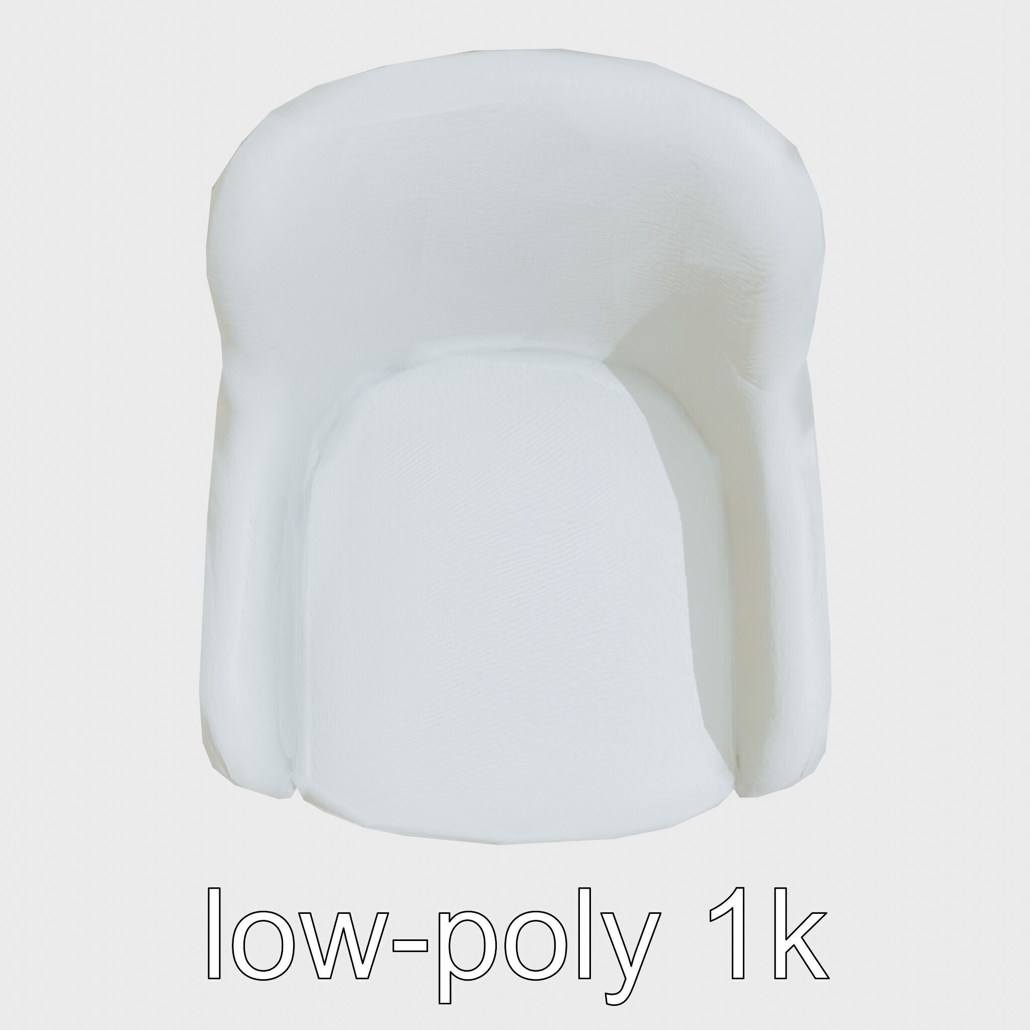 Comical Chair with Curved Backrest Low-poly 3D model_21