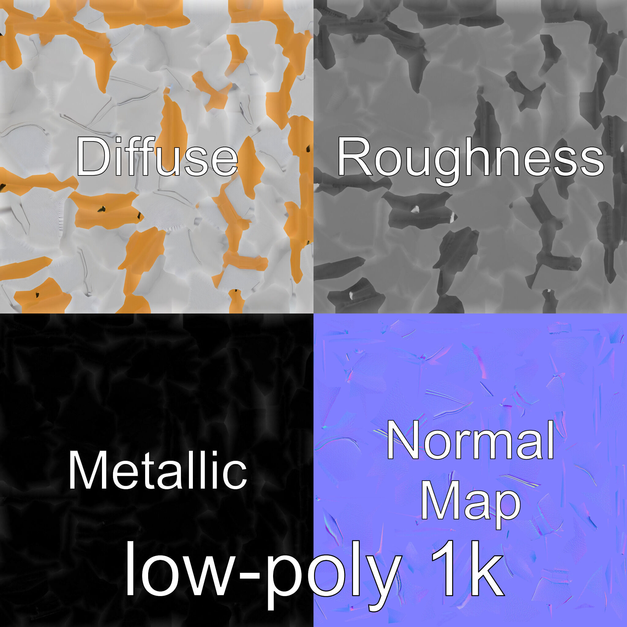 Comical Chair with Curved Backrest Low-poly 3D model_1