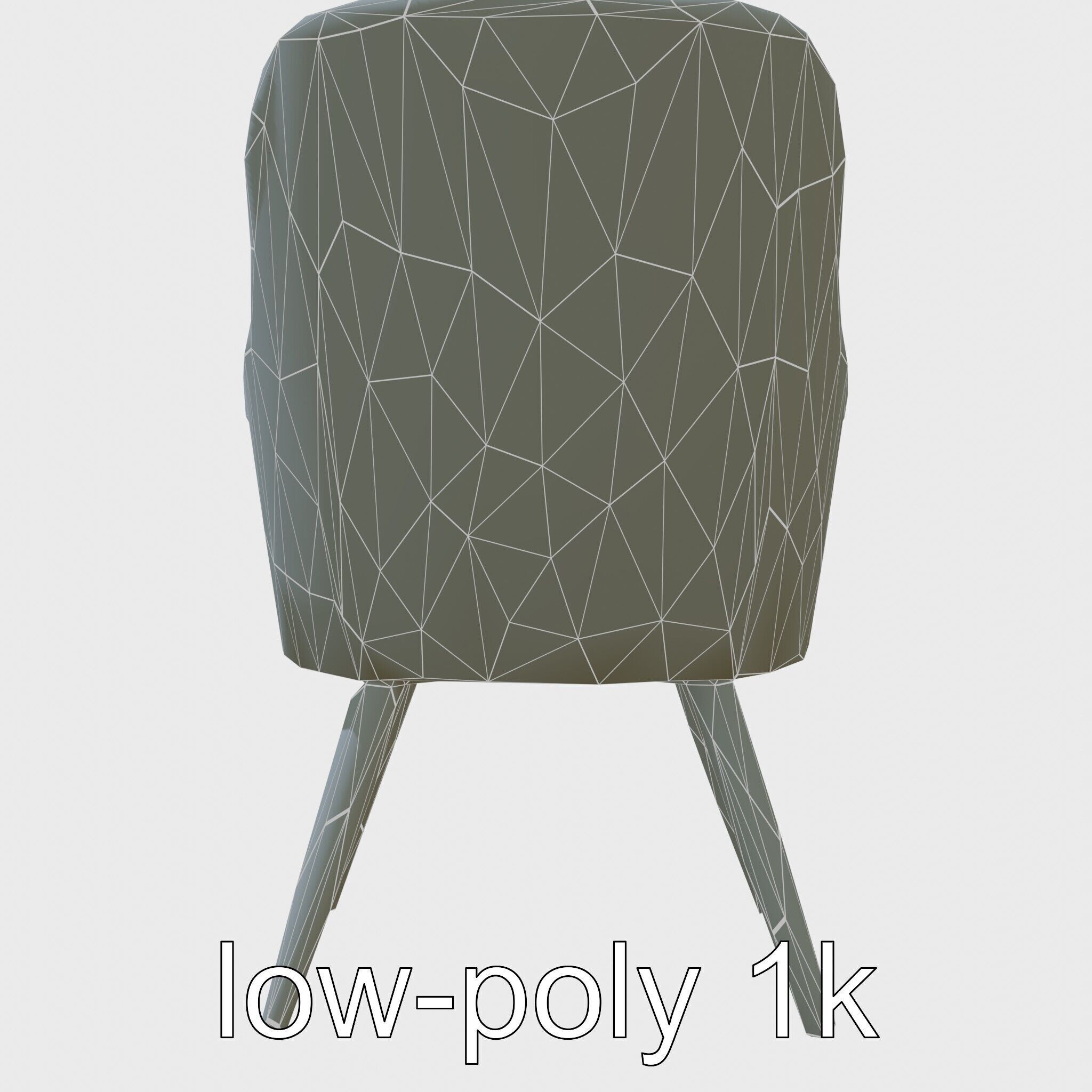 Comical Chair with Curved Backrest Low-poly 3D model_18