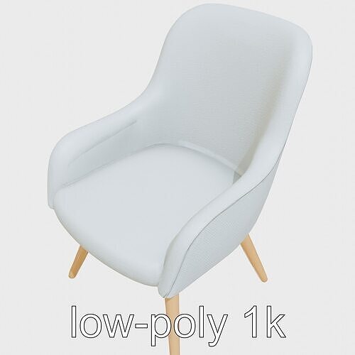 Comical Chair with Curved Backrest Low-poly 3D model