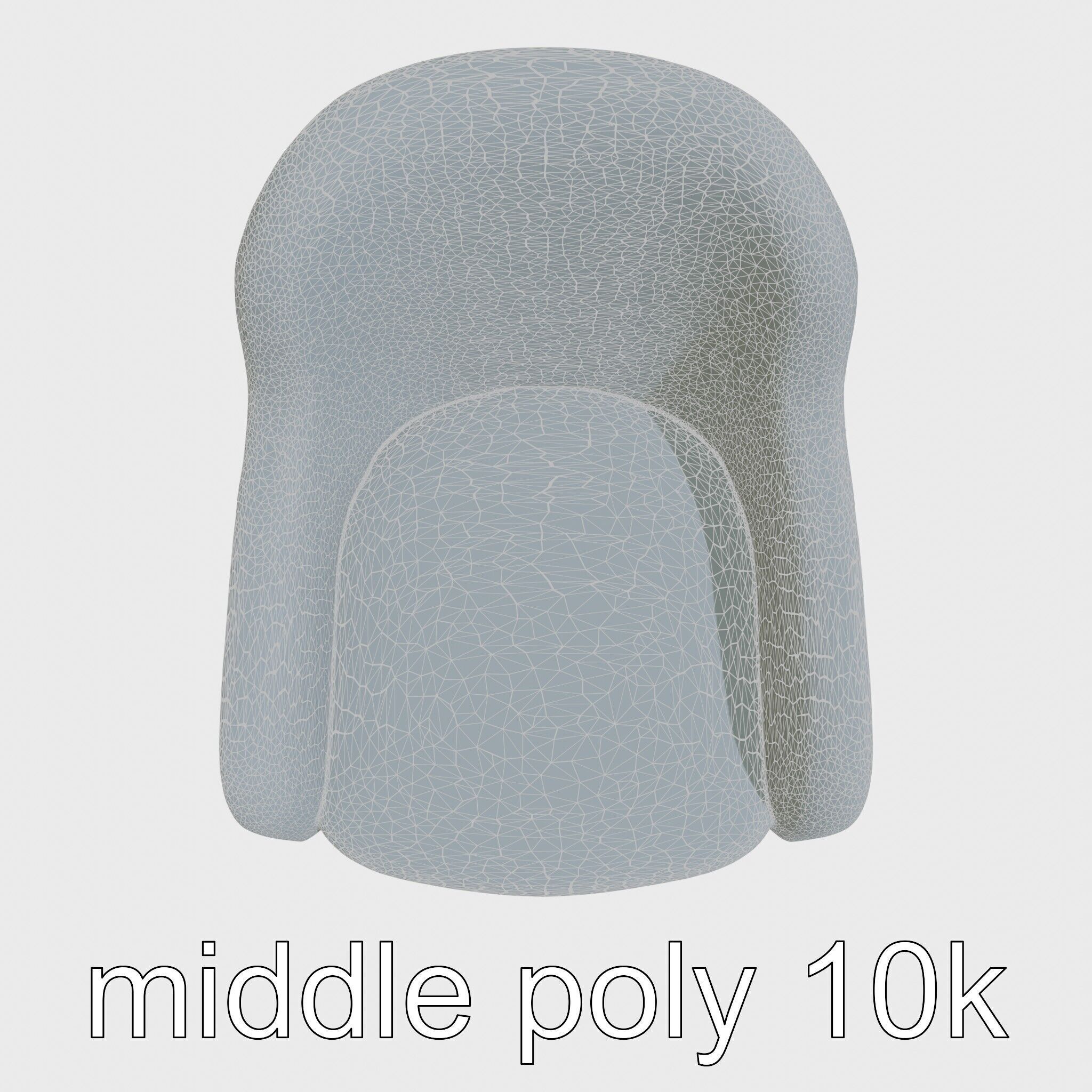 Comical Chair with Curved Backrest Low-poly 3D model_11