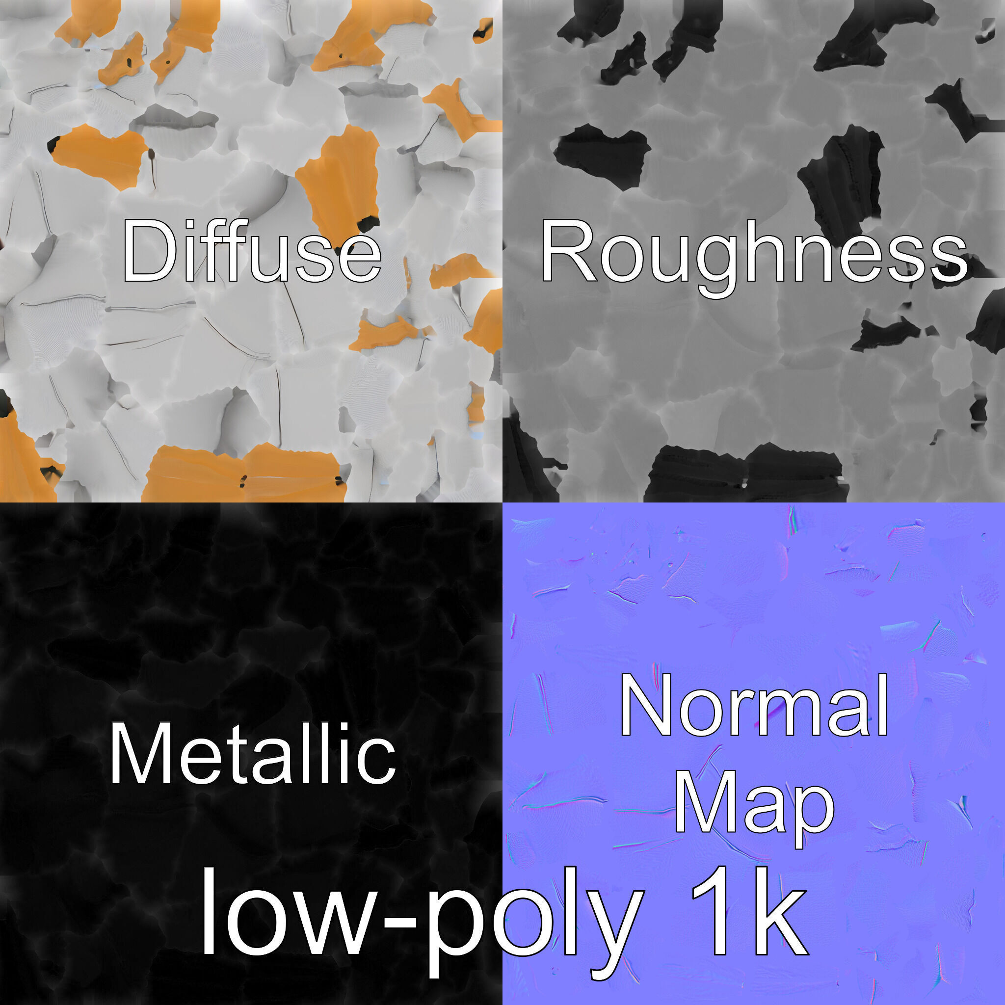 Comical Chair with Curved Backrest Low-poly 3D model_25