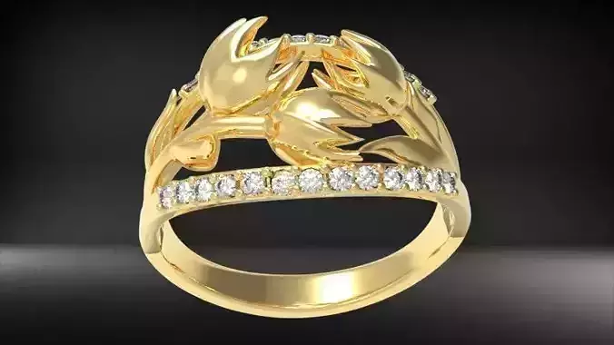 Diamond Rose Ring  3D print model