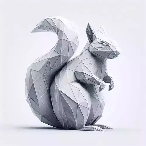 Low-Poly Squirrel Sculpture  3D model