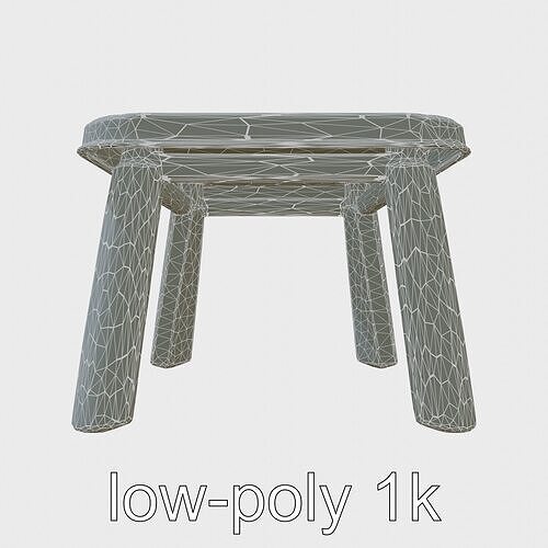 Colorful Plastic Kids Activity Table Low-poly 3D model