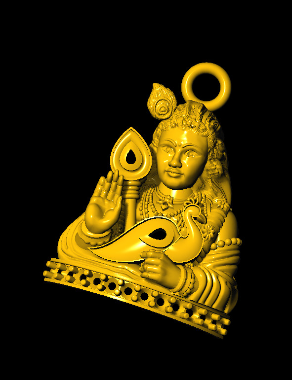 murgan god pendent 3D print model 3D print model_3